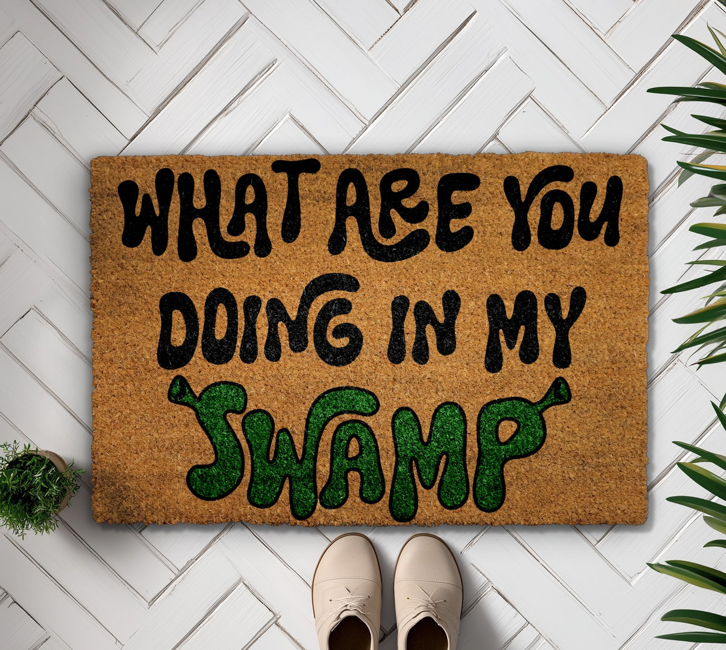 Funny Movie Welcome Mat for Geeky Home Decor, Front Porch Rug