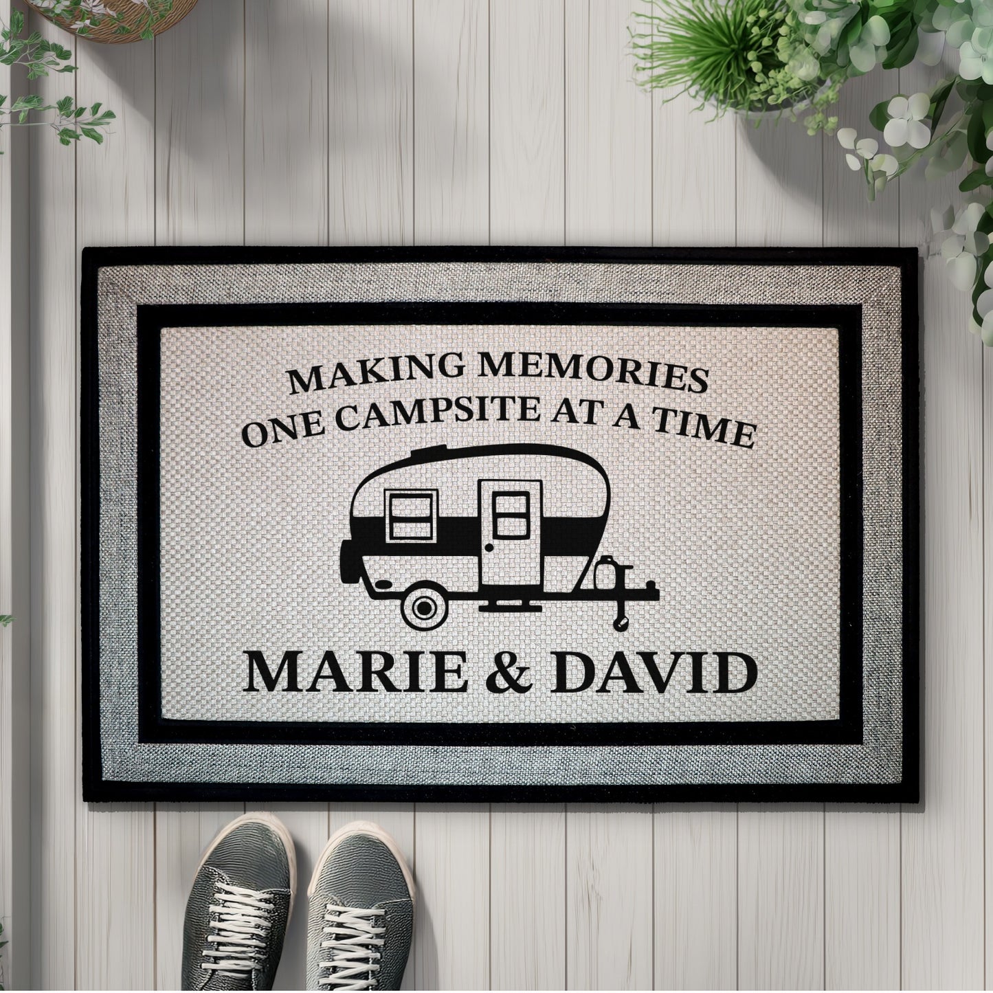 Personalized Campsite Memories Doormat, Custom RV Decor, Camping Gift