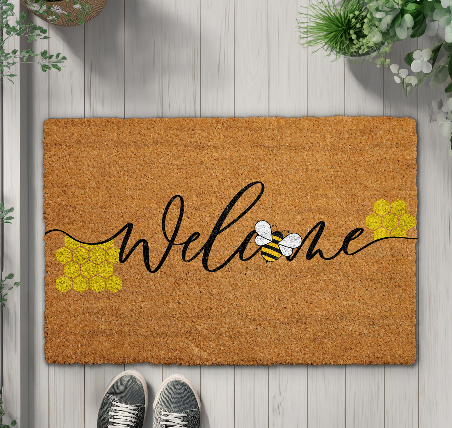 Bee Happy: Welcome guests with our Honeycomb Doormat Collection