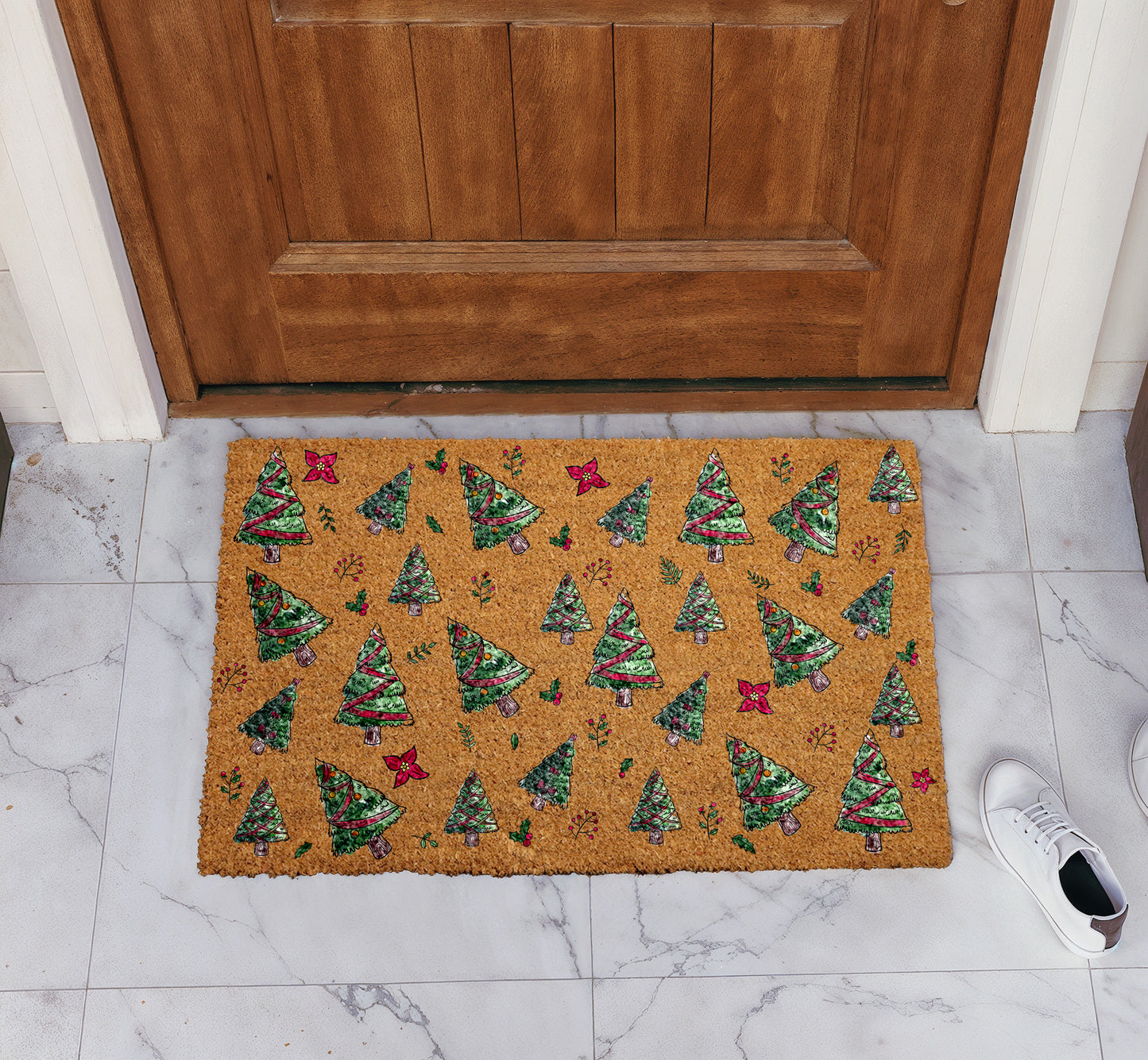 Festive Holiday Welcome Mat, Winter Housewarming Decor for Your Home