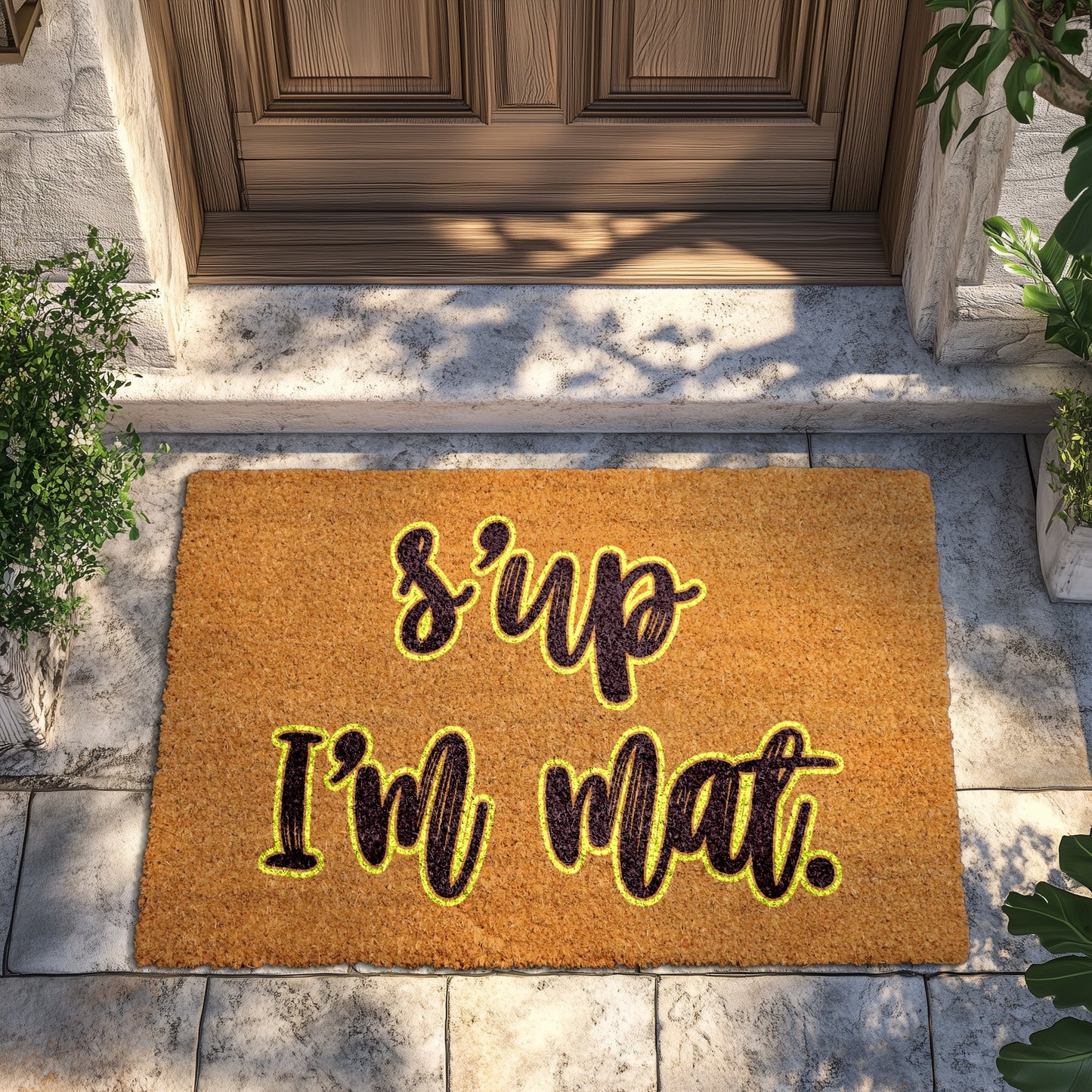 Sup I'M Mat: Funny Greeting Doormat, Humorous Front Porch Decor