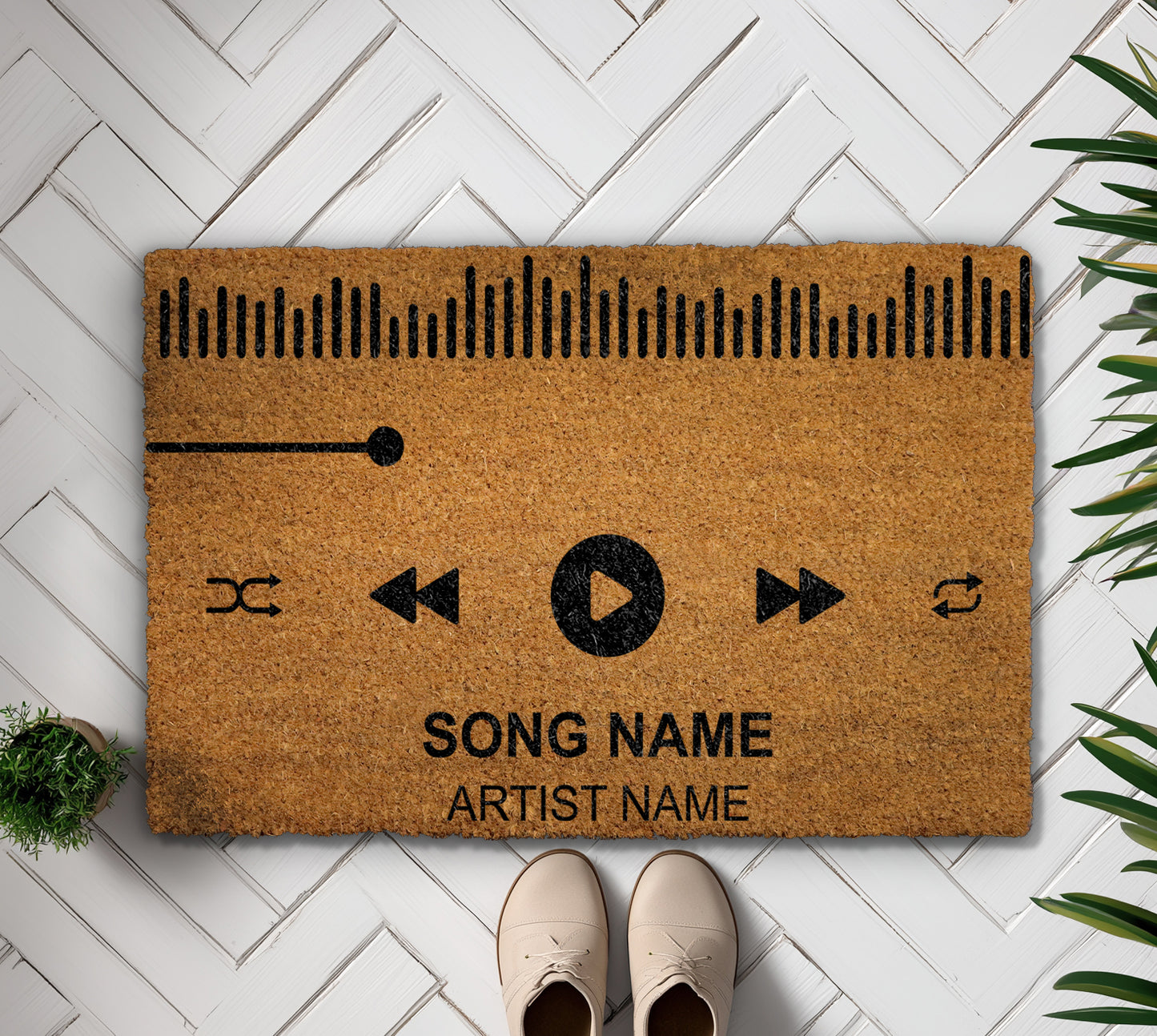 Personalized Music Doormat: Welcome Music Lovers with Custom Song, Artist
