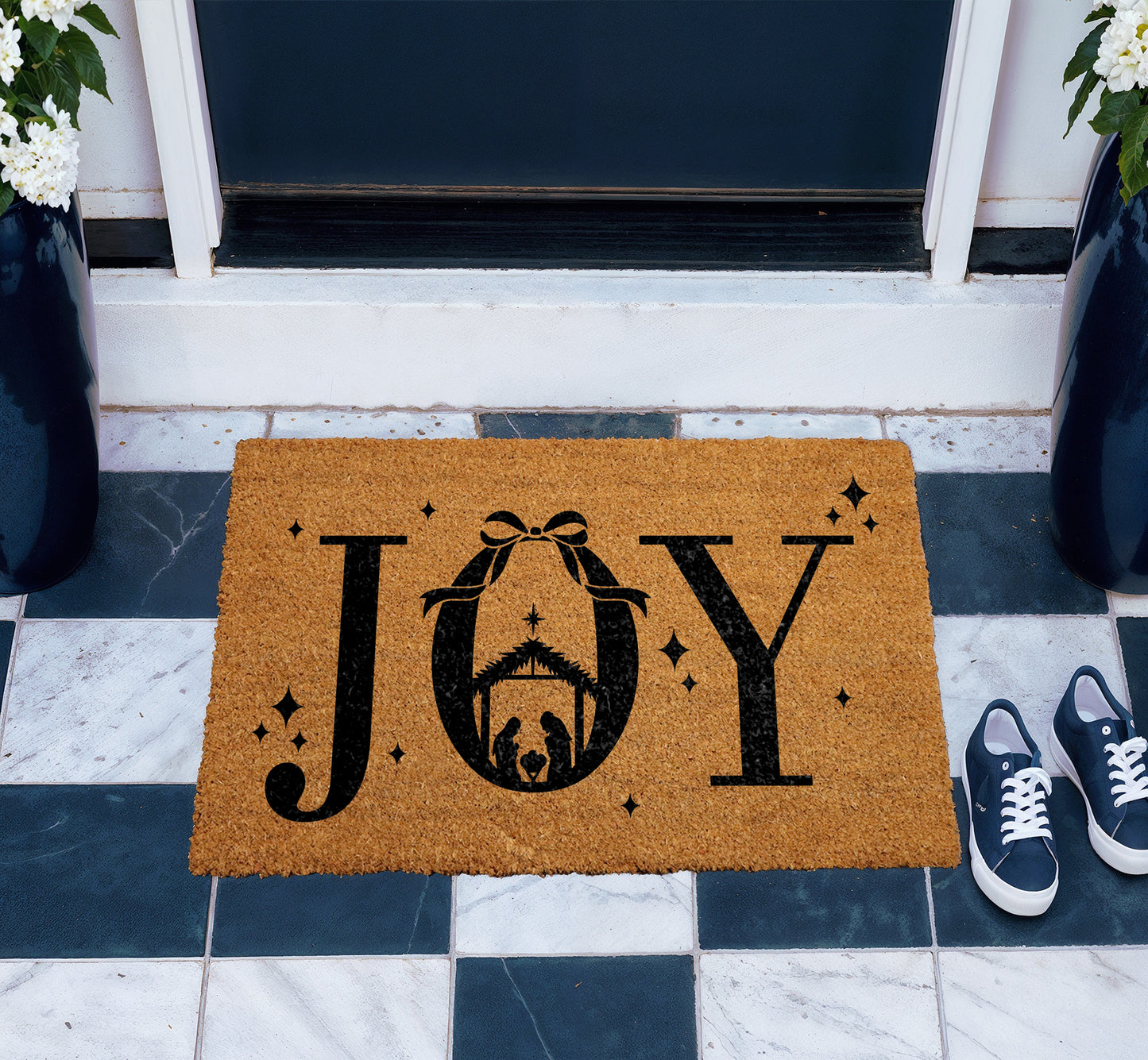 Spread Joy with Religious Nativity Scene Doormat, Perfect Holiday Decor