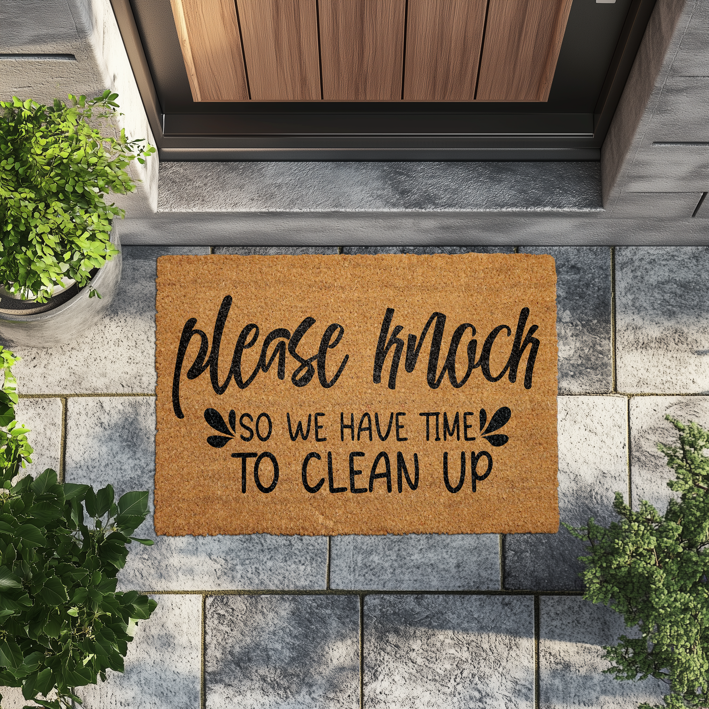 Knock Slowly, Smile: Humorous Doormat for a Sarcastic Welcome!
