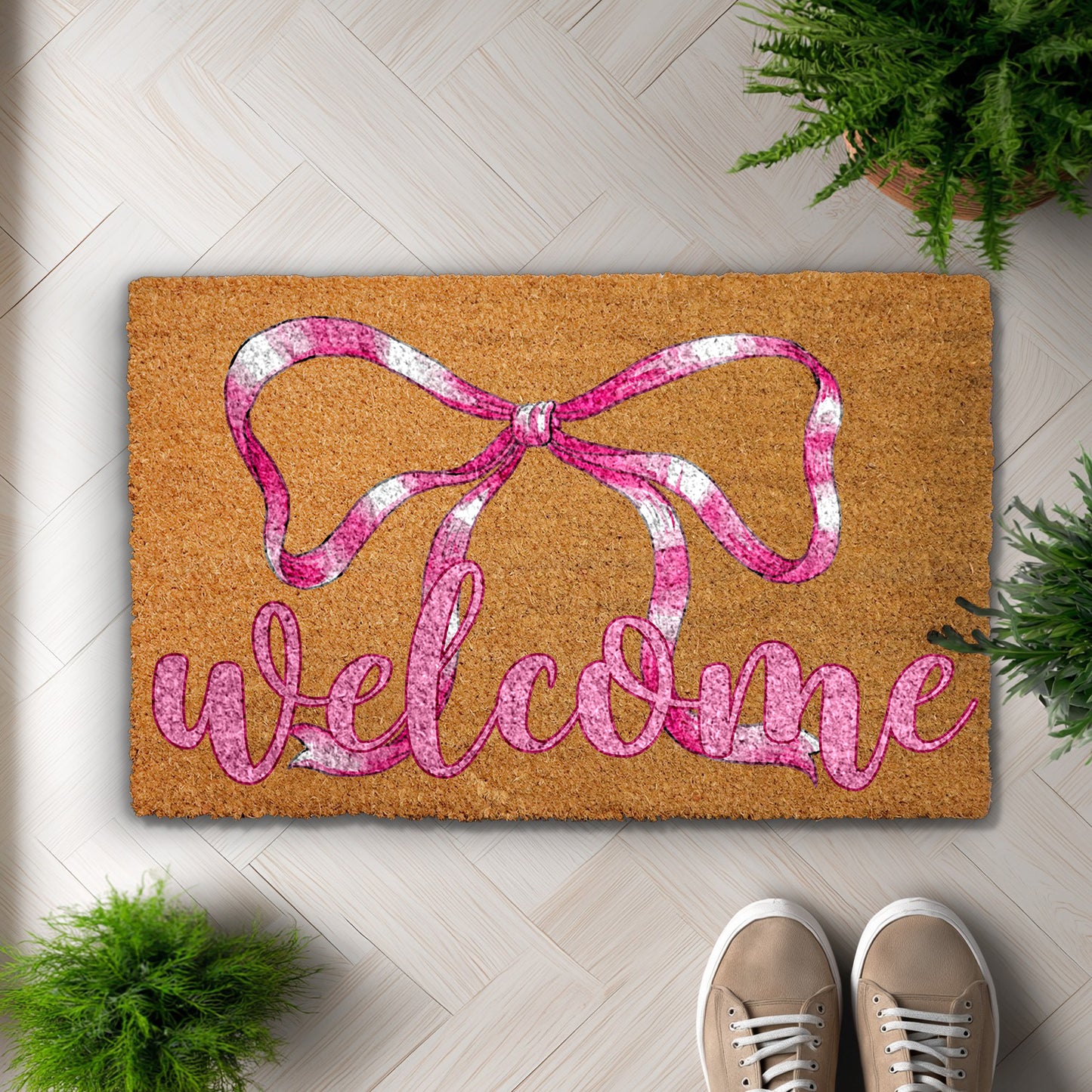 Charming Coquette Bow Doormat, Ideal Housewarming Gift for Girly Style