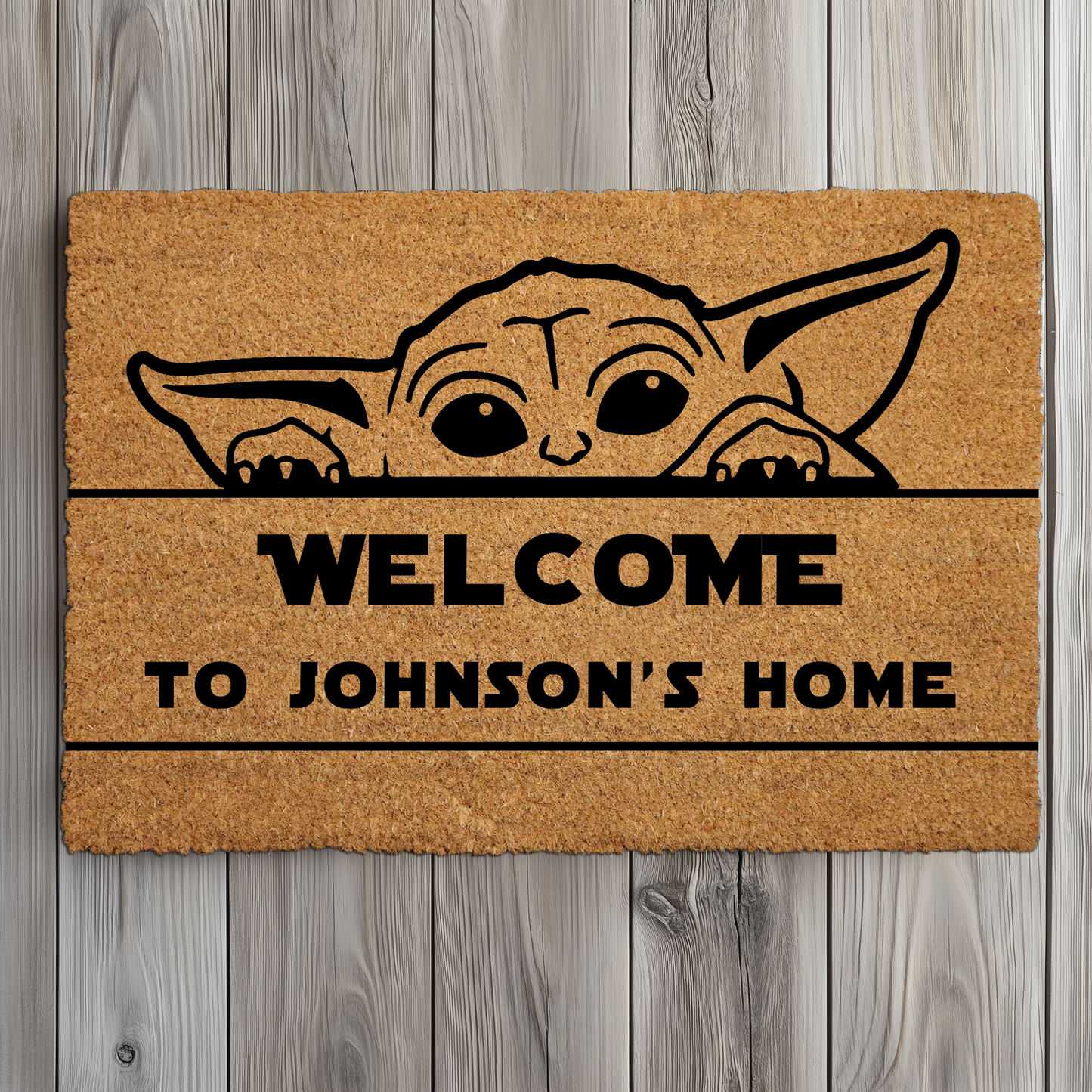 Charming Baby Yoda Doormat, Welcoming Home Decor, Farmhouse Entryway Mat