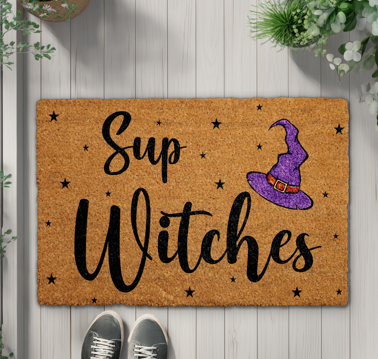 Spooky Season Welcome: Witchy Doormat for Your Front Porch