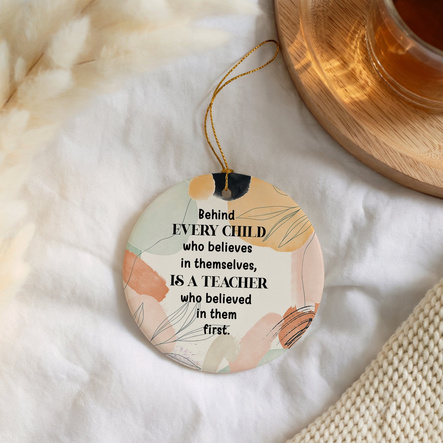 End Of Year Teacher Gift, Sentimental Ceramic Keepsake Ornament.
