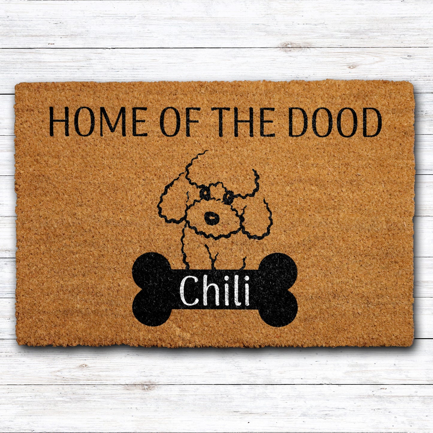 Custom Dog Name Welcome Mat, Personalized Labradoodle Lover Gift, Porch Decor