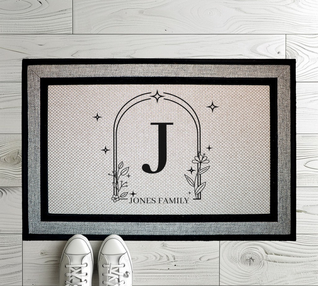 Personalized Family Name Mat, Custom Monogram Doormat for New Home