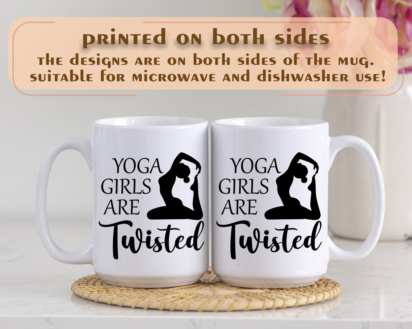Sassy Yoga Girls Twisted Mug, Funny Gift for Instructors, Ceramic Cup