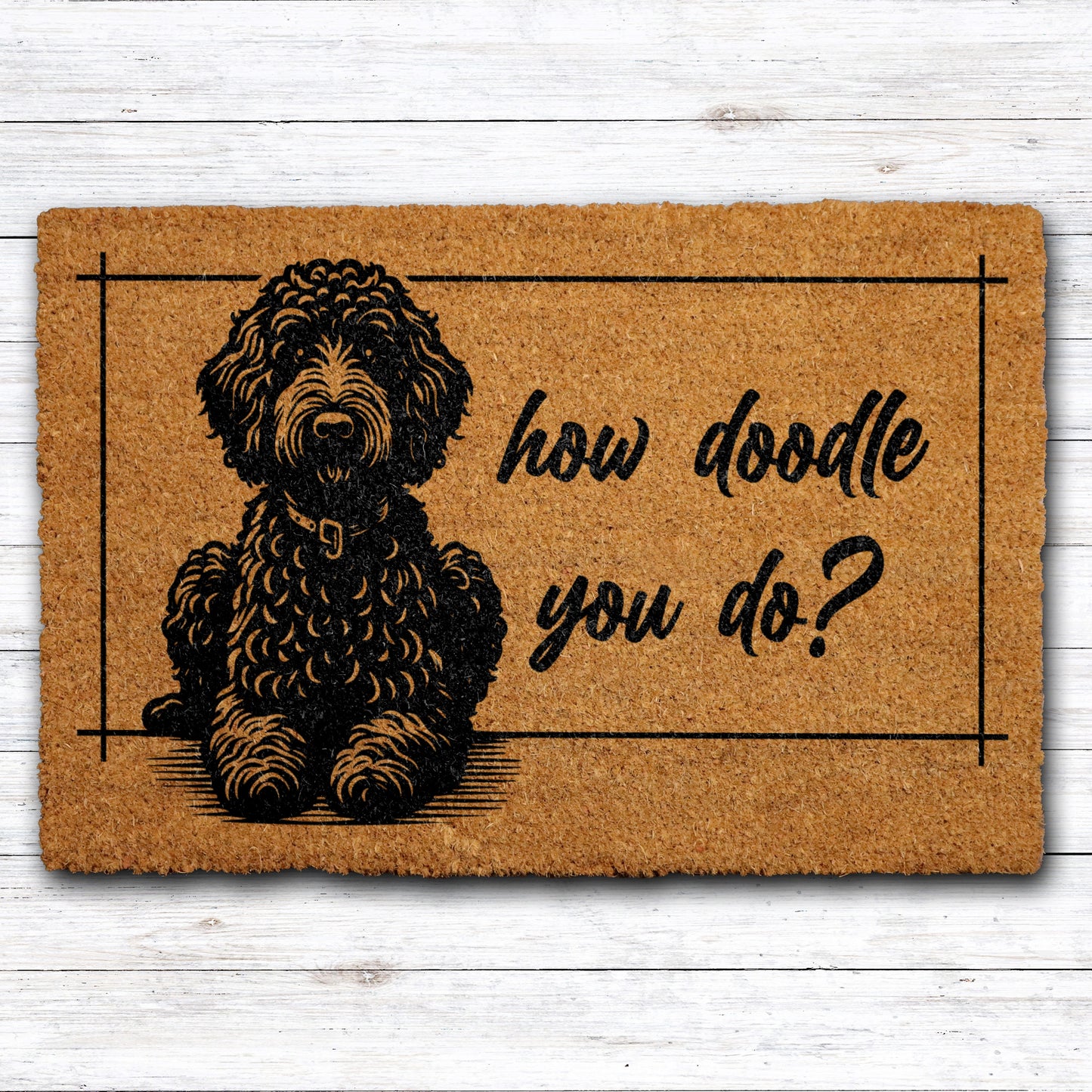 Labradoodle and Goldendoodle Welcome Mat, Funny Dog Lover Doormat