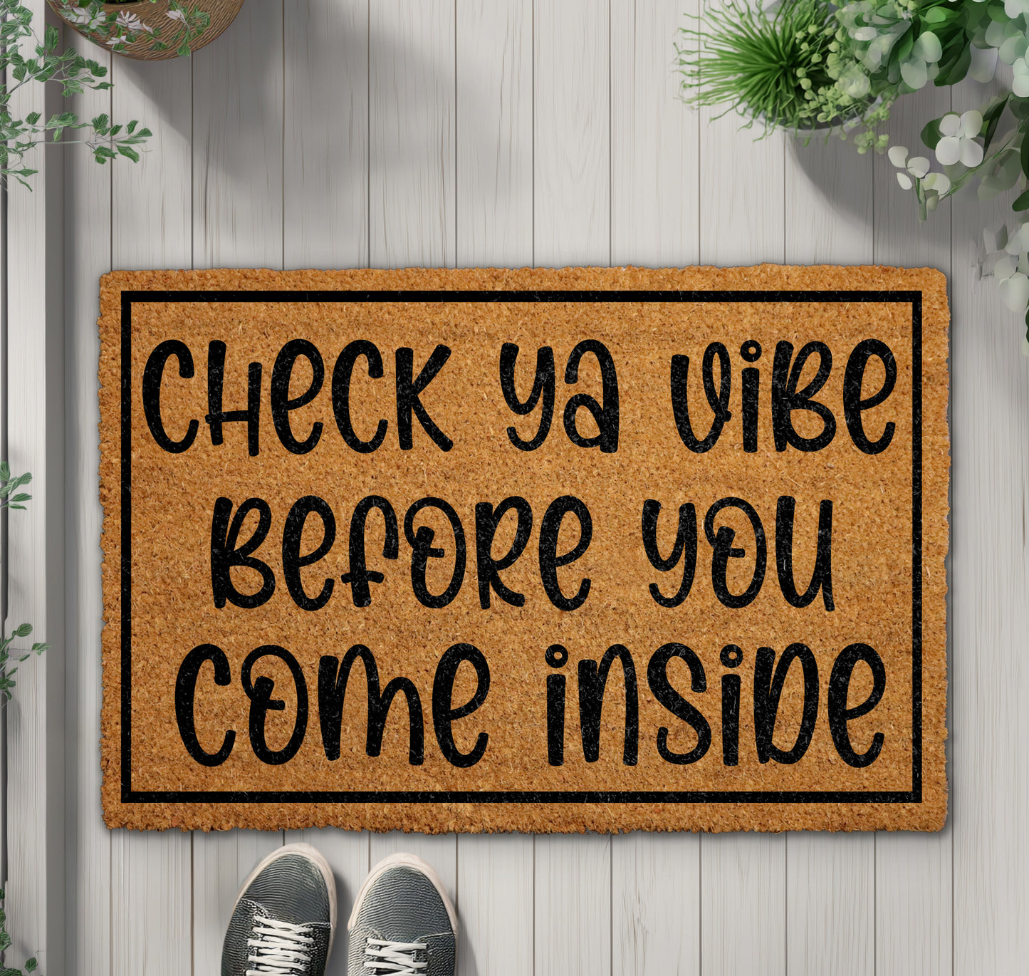 Positive Vibes Only Welcome Mat, Humorous Housewarming Gift, Funny