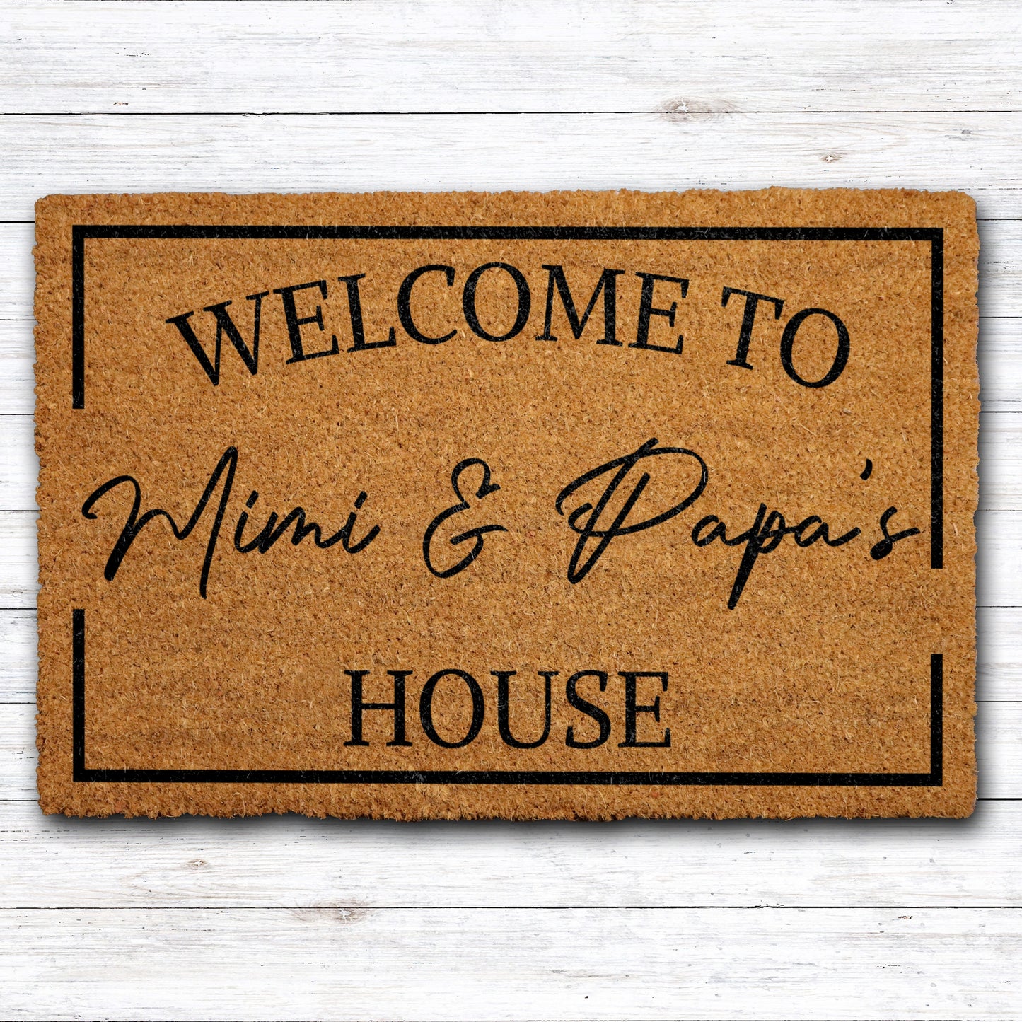 Personalized Grandparents Welcome Mat, Custom Family Door Mat, Housewarming Gift