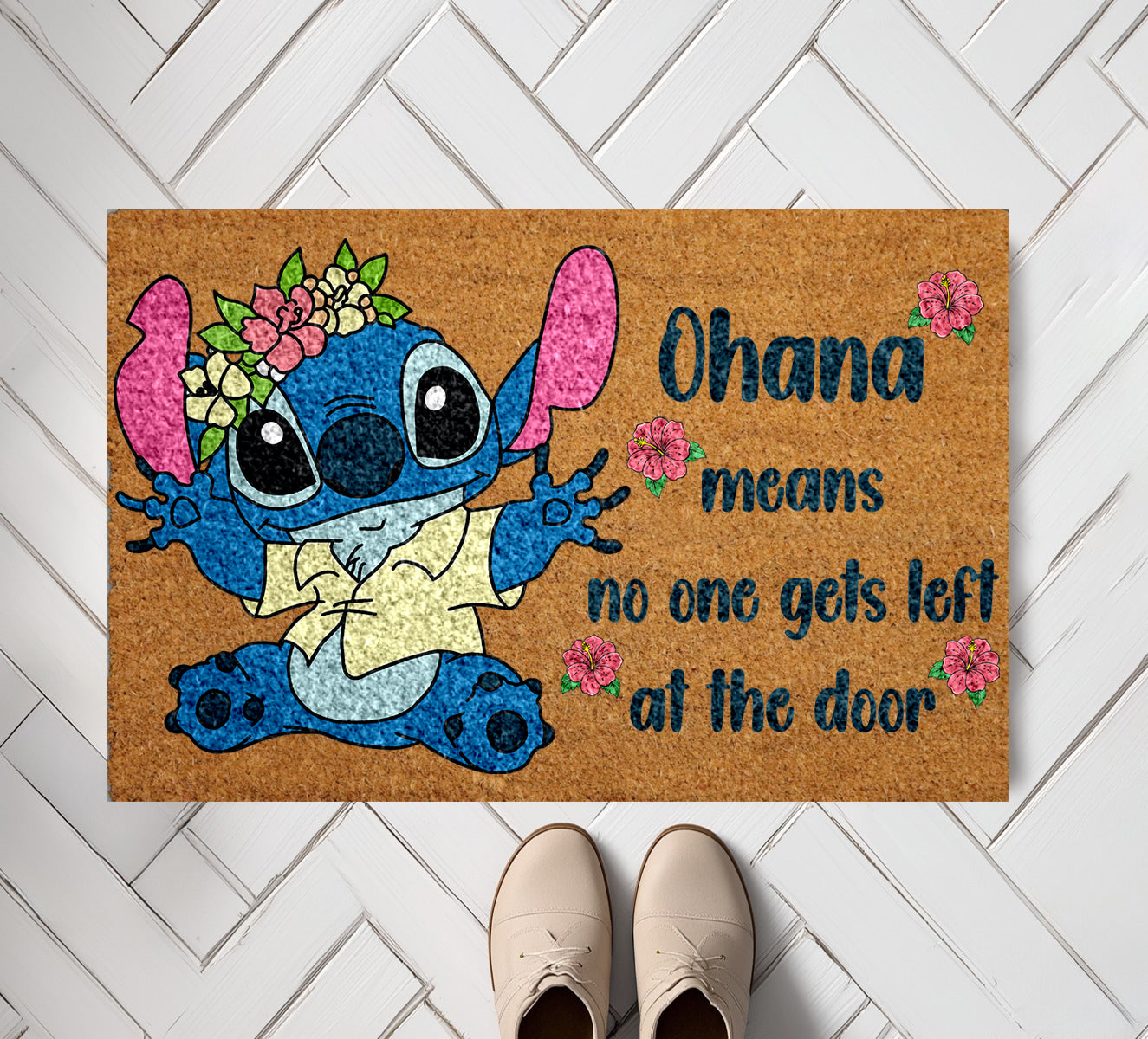 Ohana Means Family Door Mat, Disney Coco Inspired Hawaiian Decor