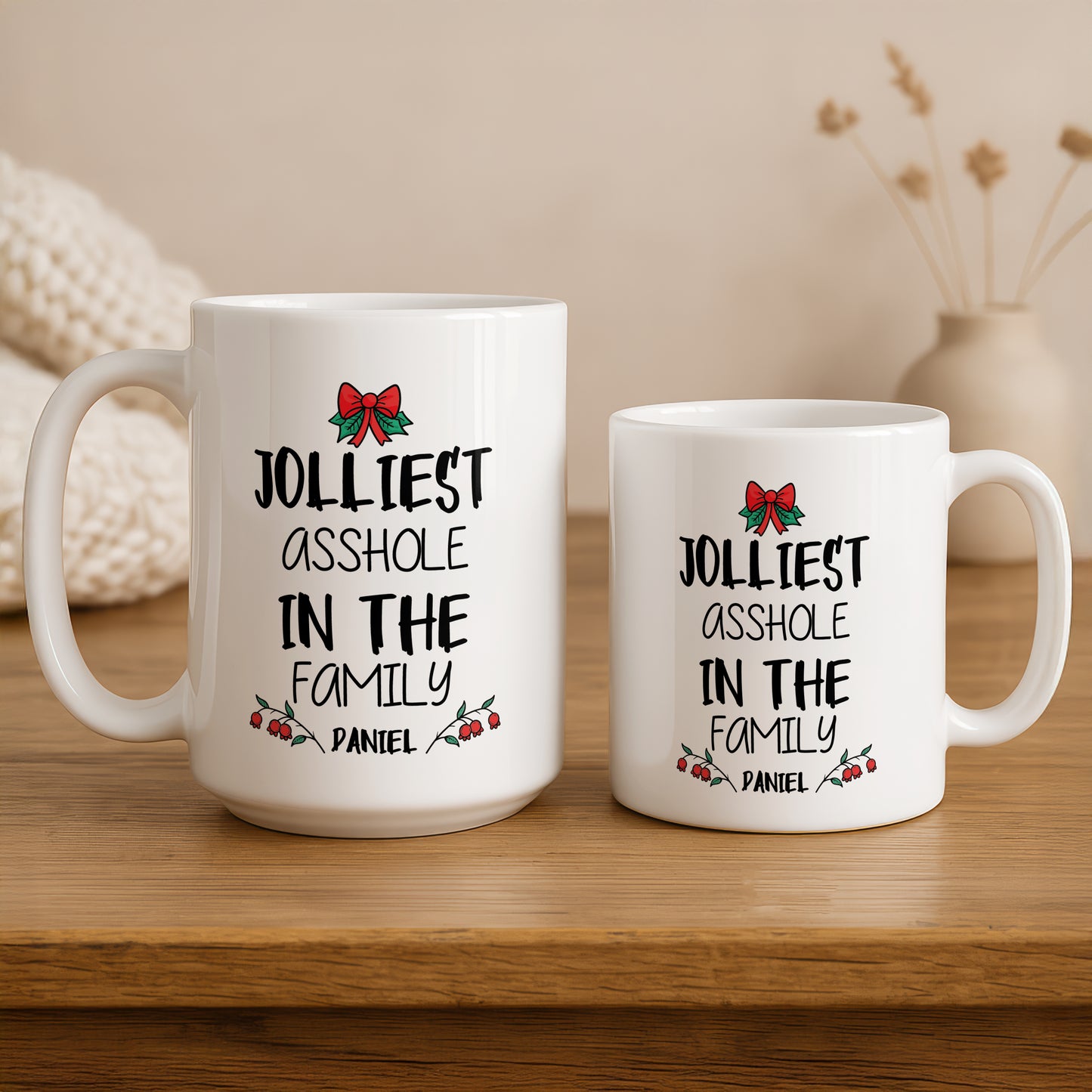 Personalized Swear Word Ceramic Mug, Funny Xmas Gift for Brother