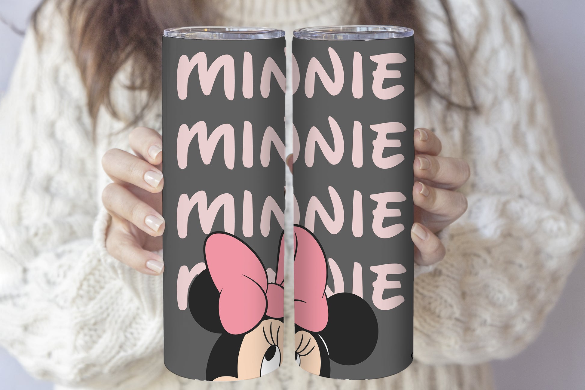 20oz Minnie Mouse Tumbler, Personalized Pink Bow Cup, Cute Gift