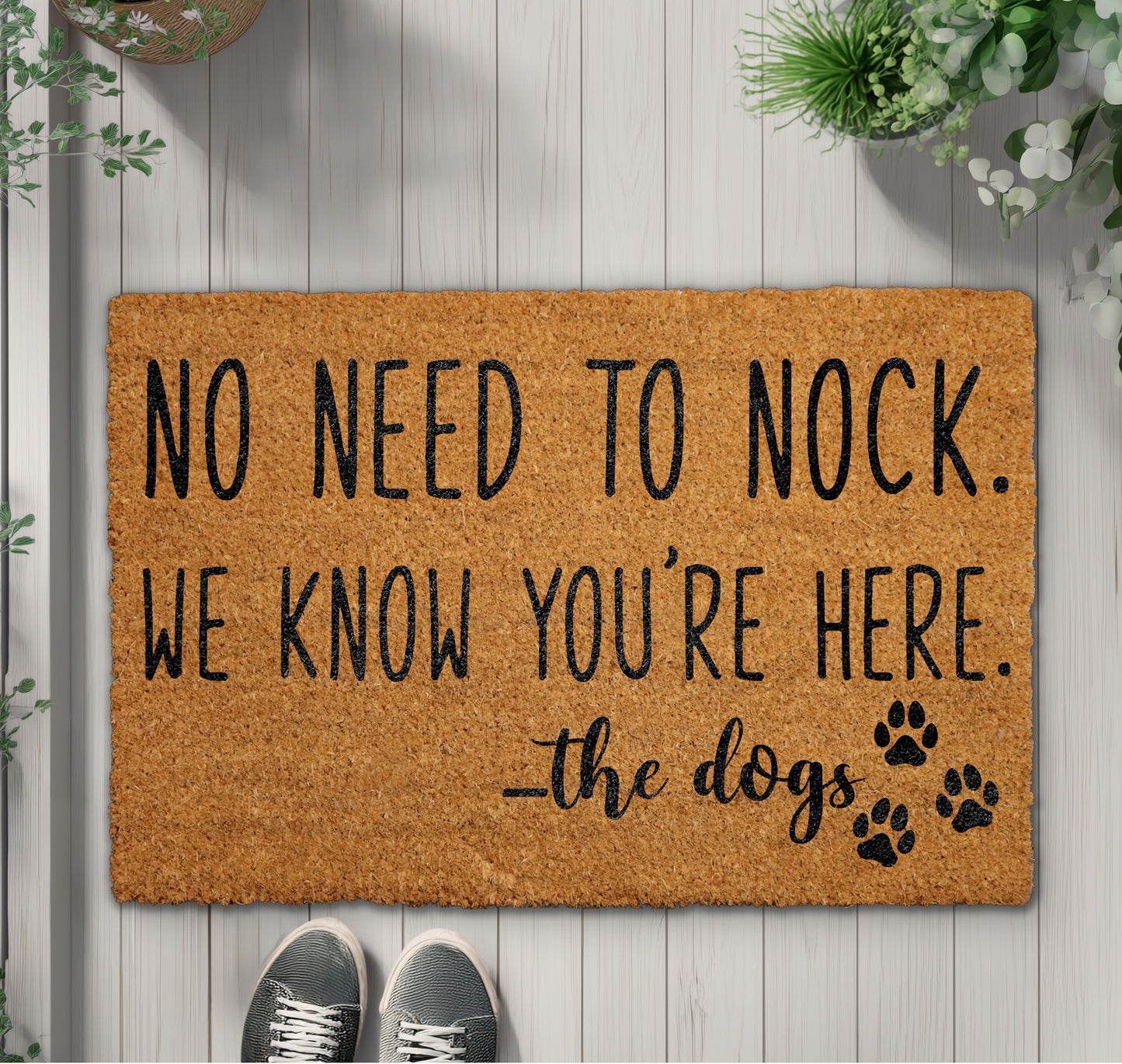 Welcome Furry Friends, Pet Lover Doormat for Outdoor Entryway