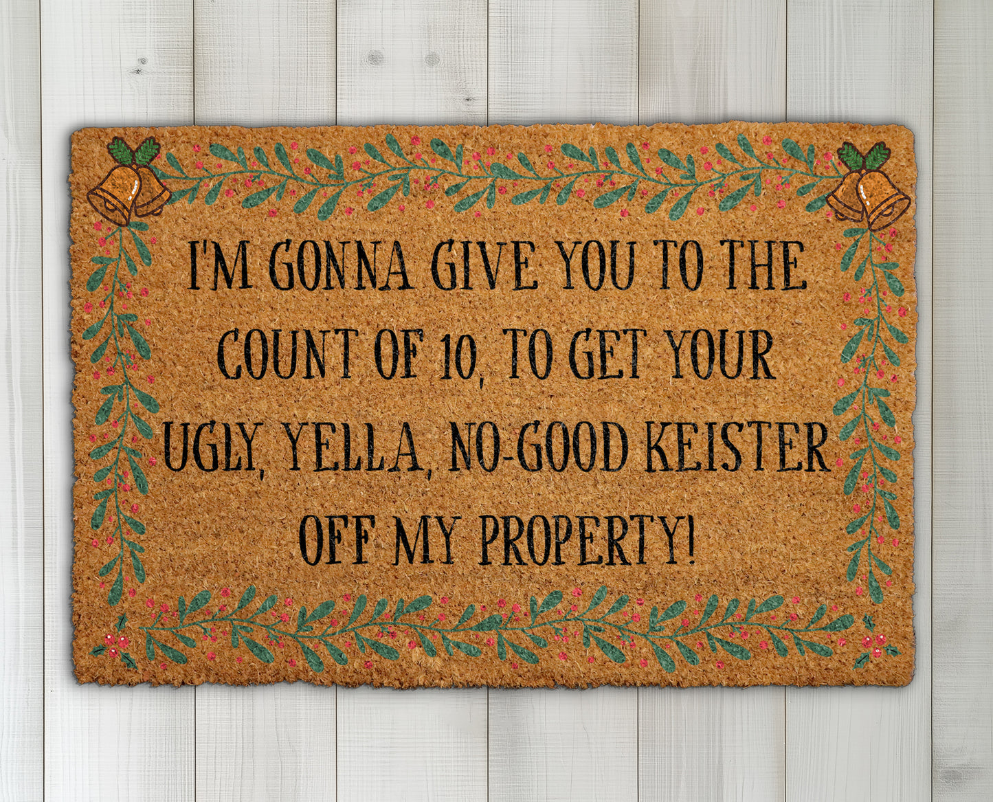 Count To 10 Doormat, Funny Christmas Welcome Mat, Movie Quote