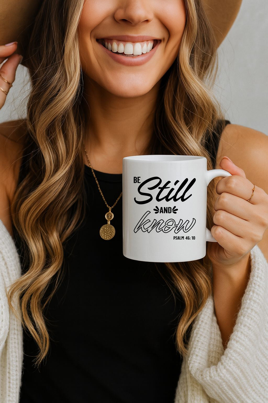 Psalm 46:10 Christian Ceramic Mug, Inspiring Scripture Tea Cup