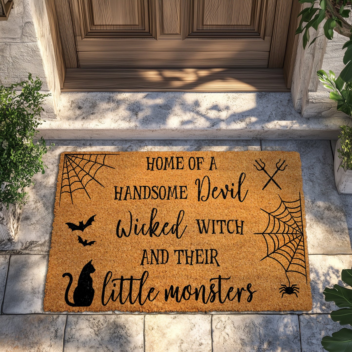 Wicked Witch, Little Monsters Doormat: Spooky Family Porch Decor