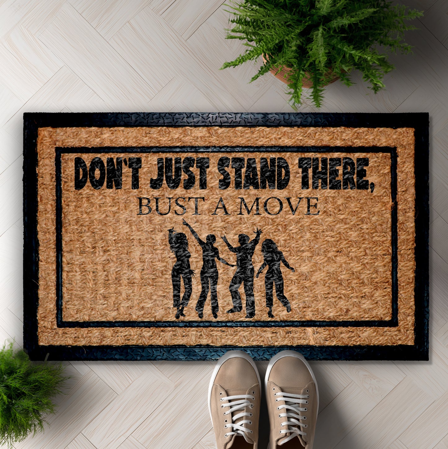 Retro Dancing Silhouettes: Get Moving with Funny Doormat