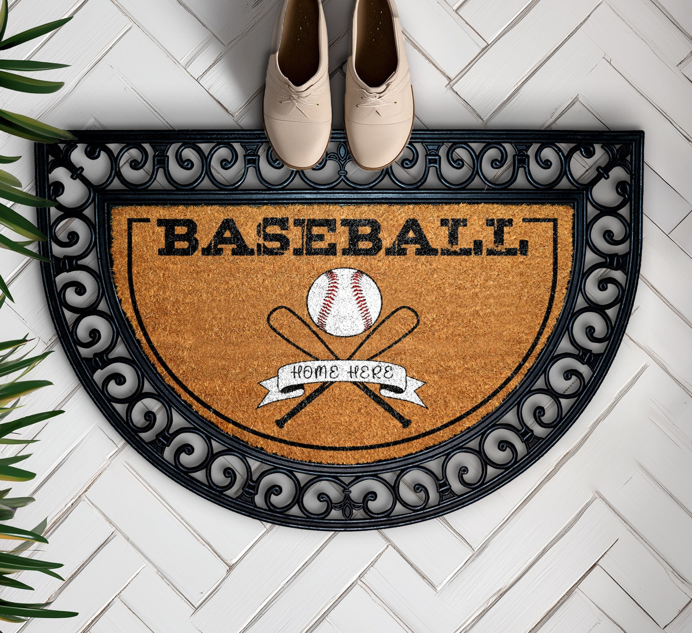 Baseball Home Here Doormat, Perfect Gift for Baseball Fans!