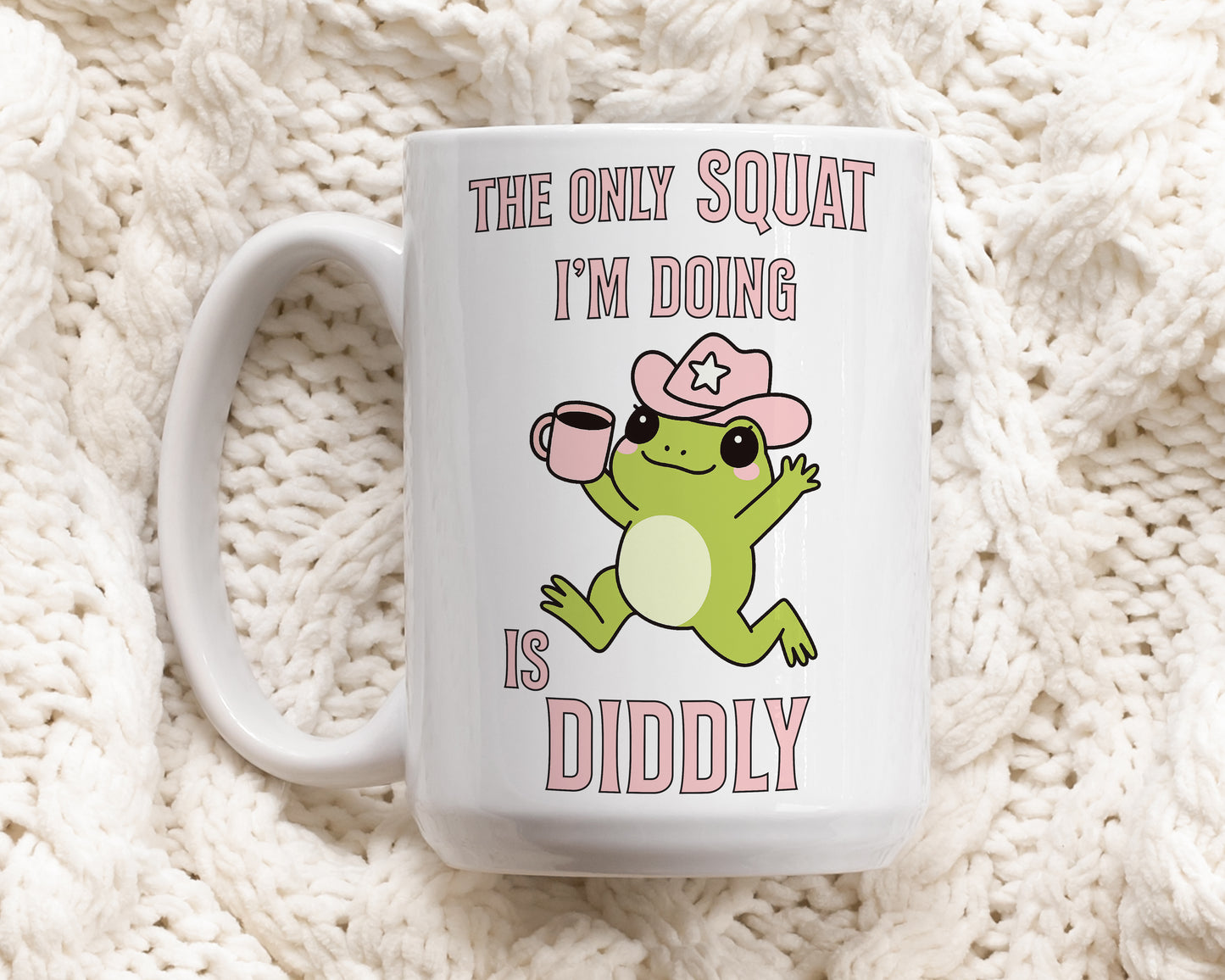 Lazy Workout Joke Mug, Funny Frog Coffee Cup, Gym Humor
