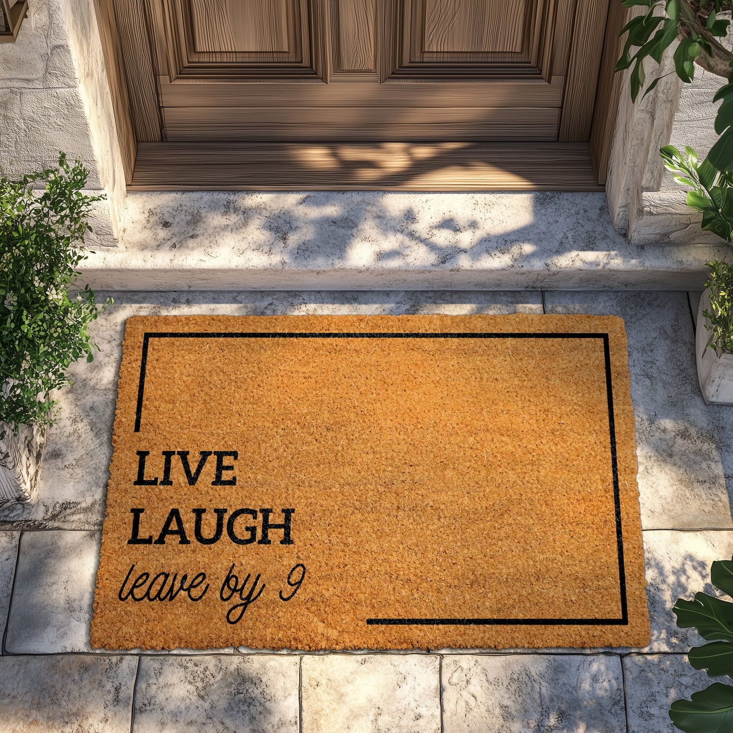 Live, Laugh, Leave By 9: Humorous Welcome Mat for Home