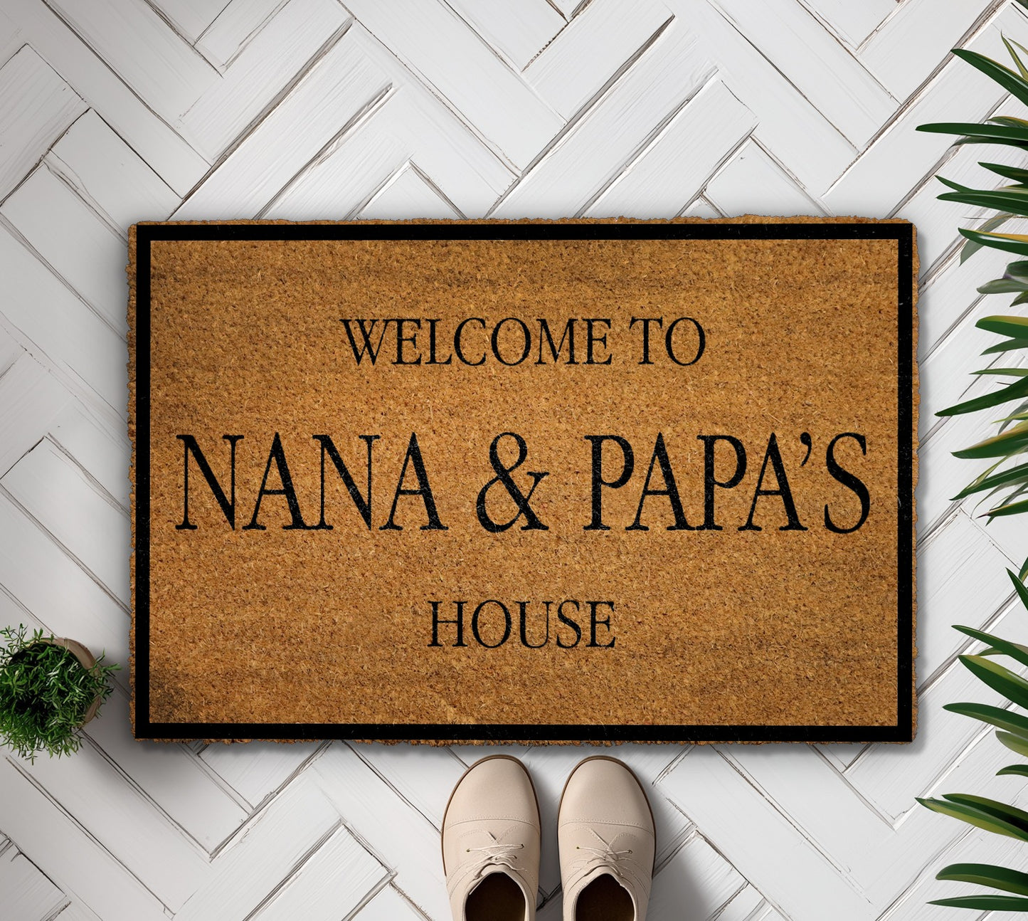 Personalized Welcome Mat for Nana & Papa's House, Grandparents Gift