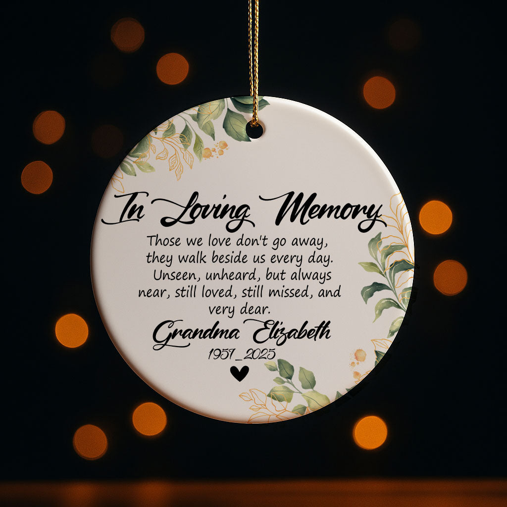Personalized Grandma Remembrance Ornament, Emotive Bereavement Keepsake