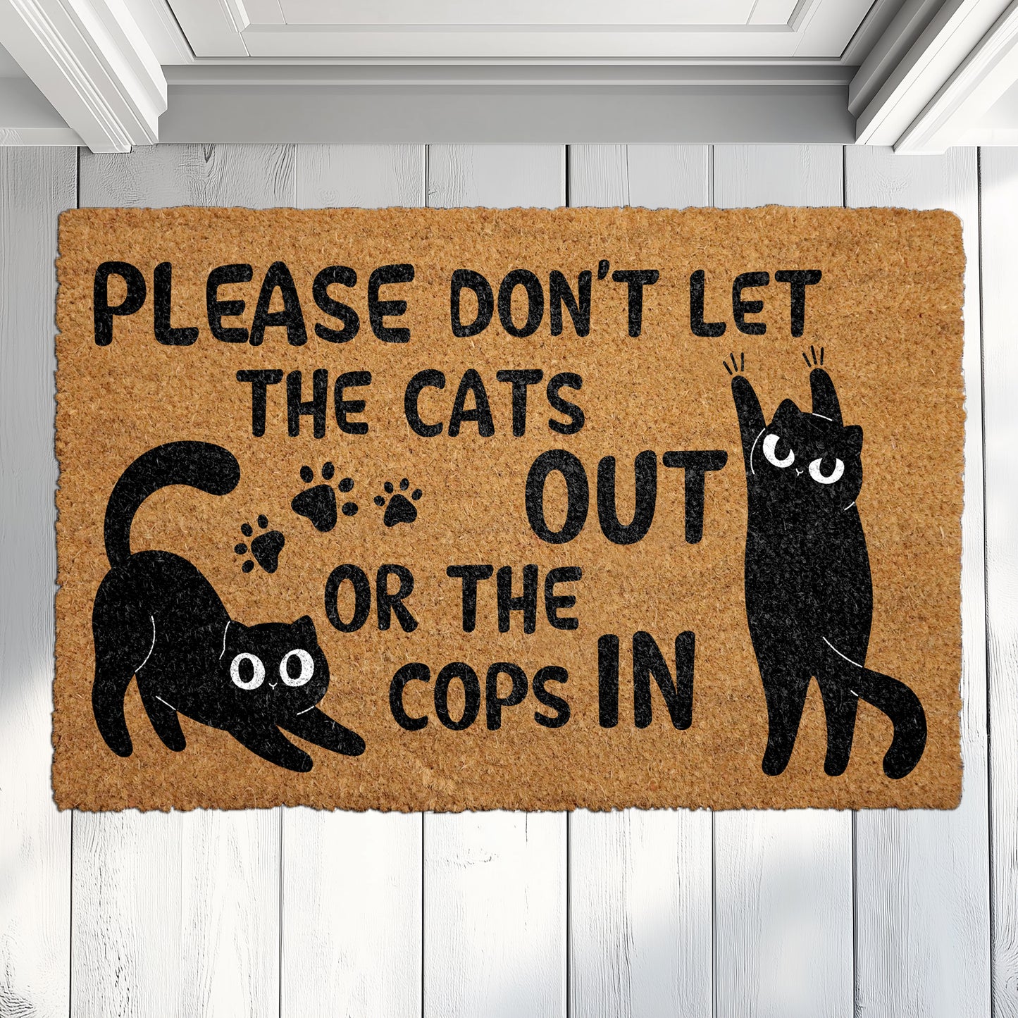 Cute Cat Welcome Mat: Keep Cats In, Cops Out! π±π«