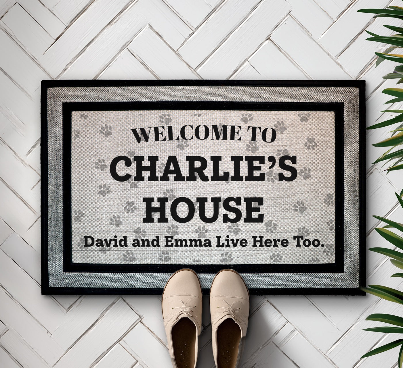 Personalized Pet House Doormat, Funny Welcome Mat for Pet Lovers