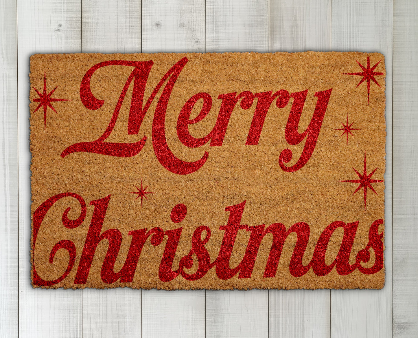 Festive Red Lettering Doormat, Perfect for Holiday Season Home Decor