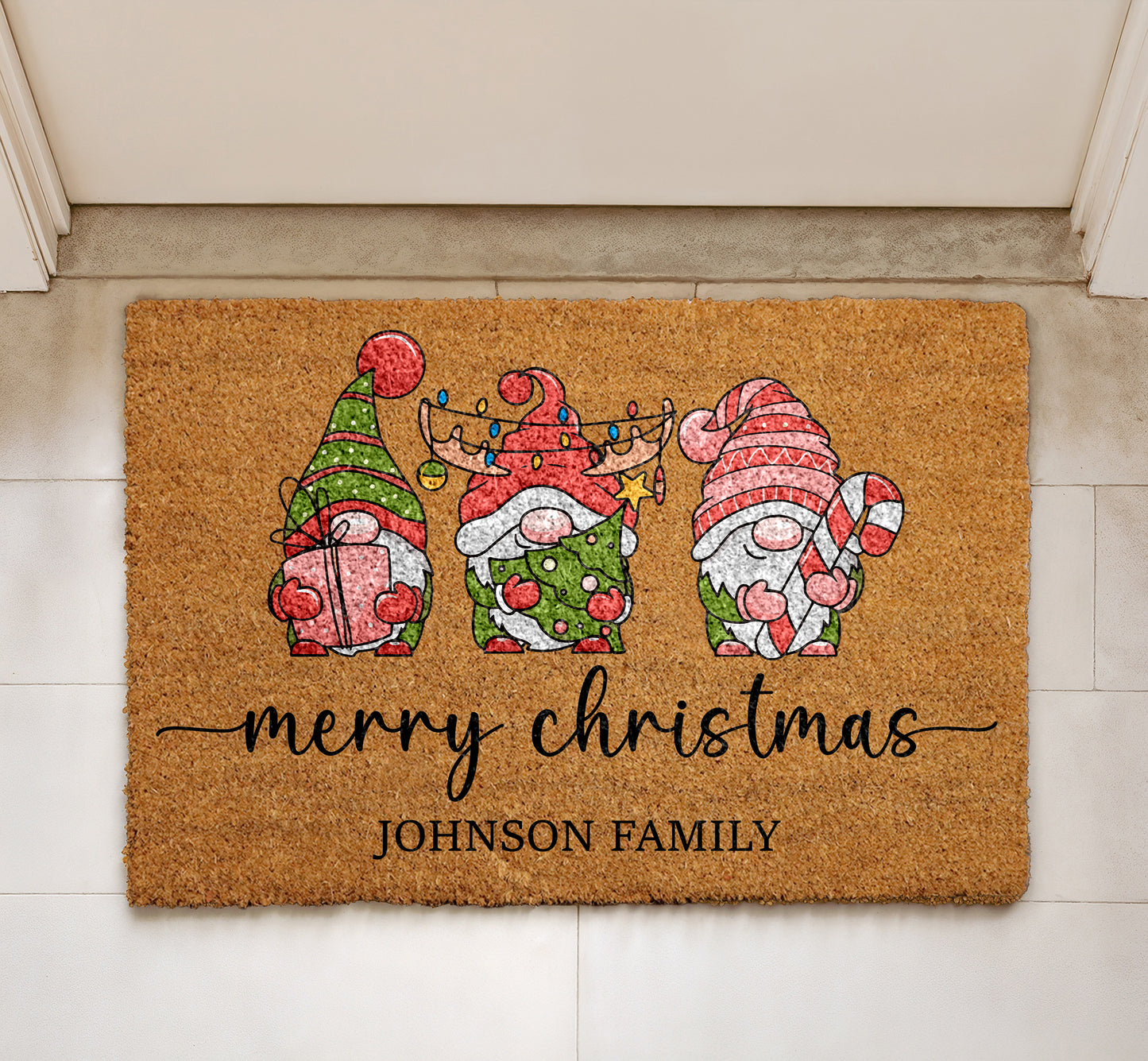 Spread Holiday Cheer with Custom Christmas Doormat, Personalized Santa Welcome Mat