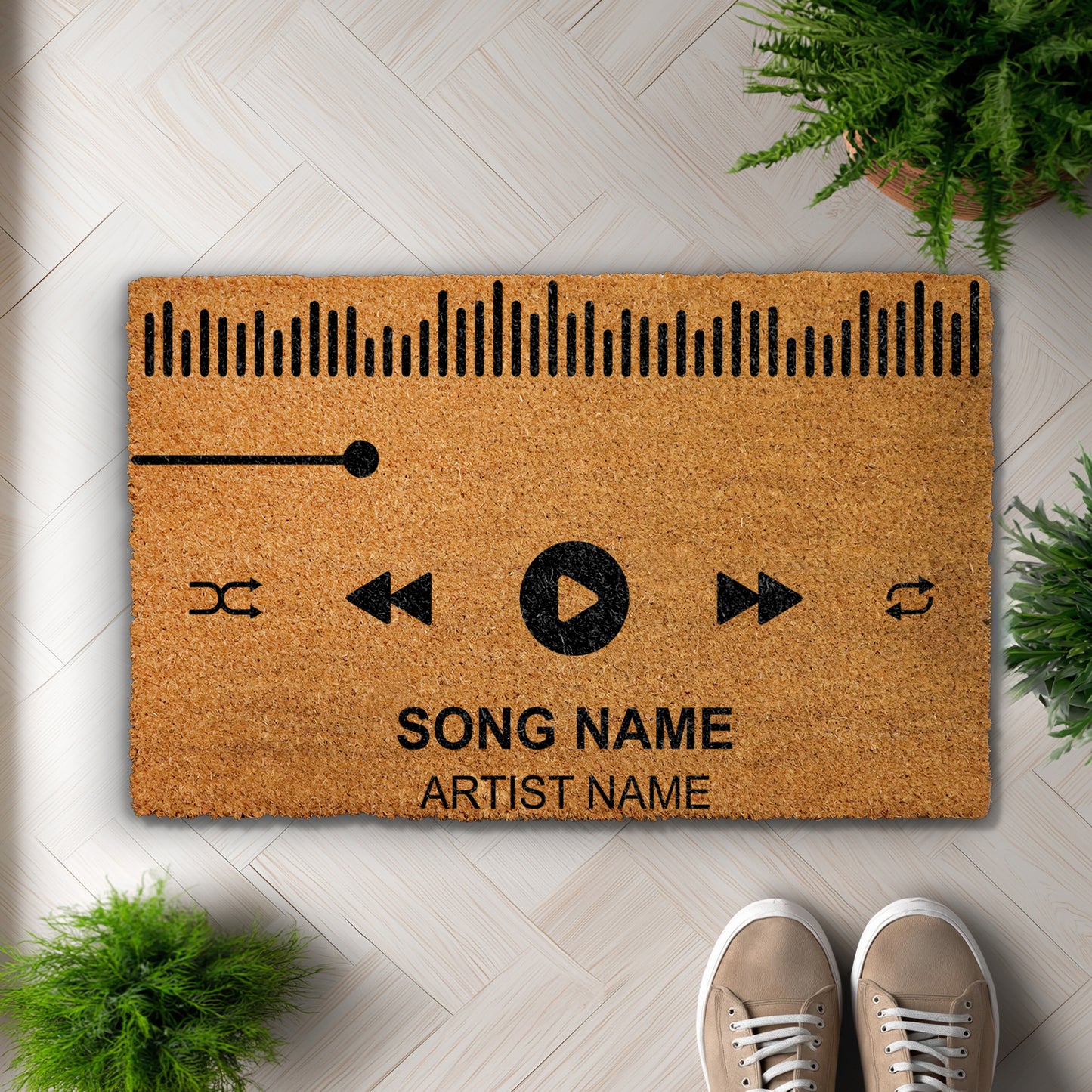Personalized Music Doormat: Welcome Music Lovers with Custom Song, Artist