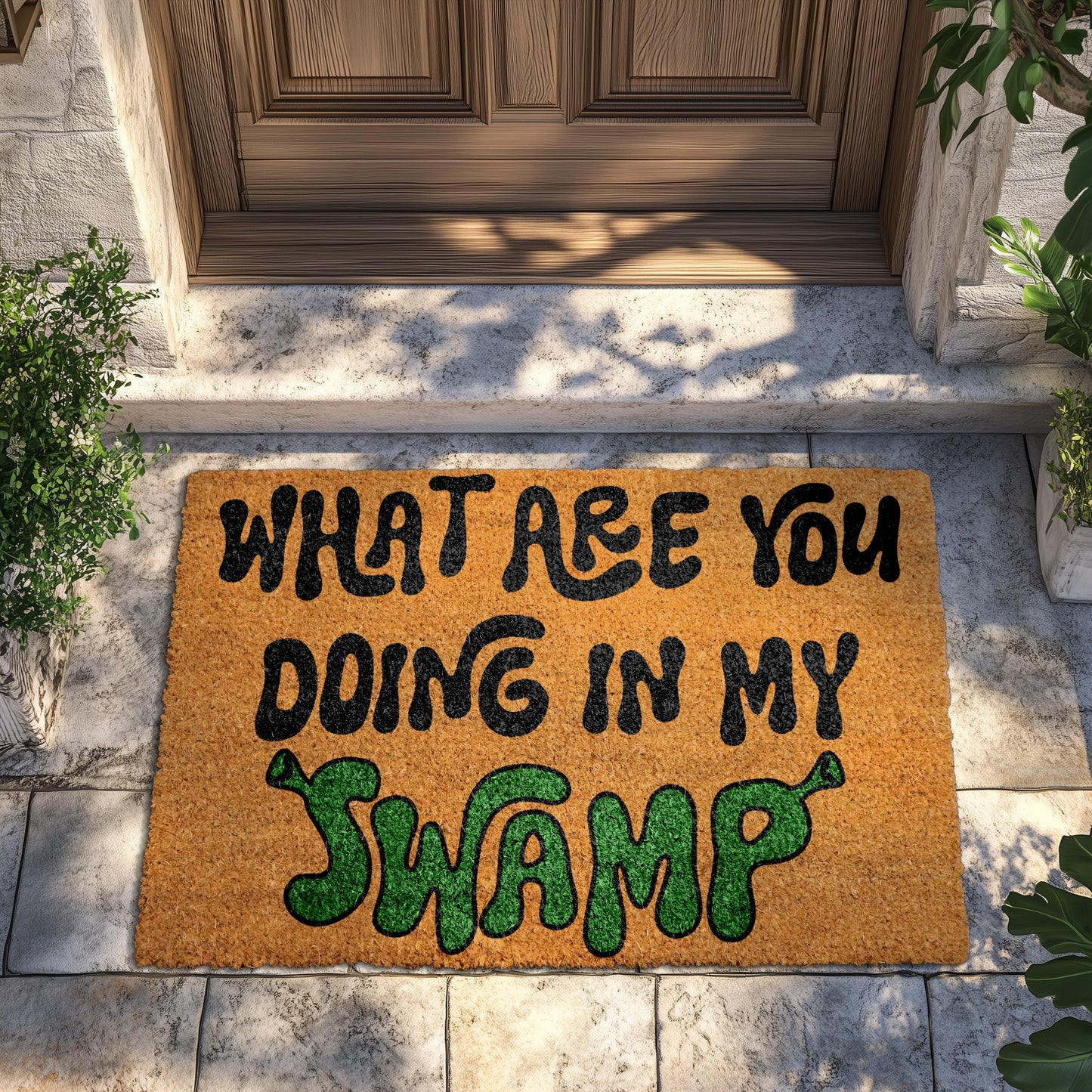 Funny Movie Welcome Mat for Geeky Home Decor, Front Porch Rug