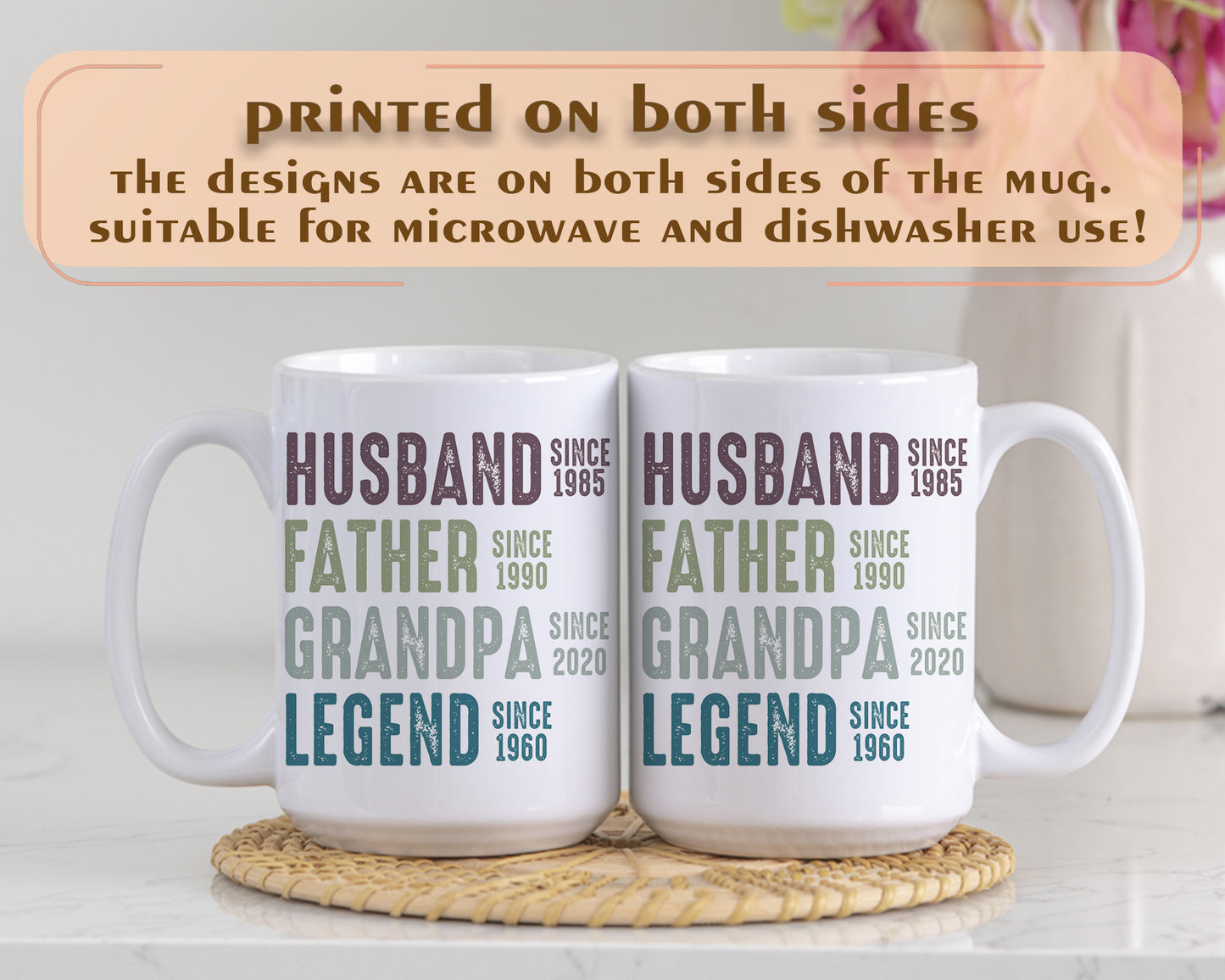 Custom Dad Tea Cup, Personalized Gift For Him – Legend Mug