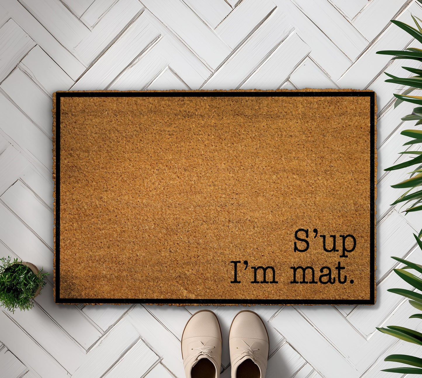 Sup I'M Mat Doormat, Funny Greeting Porch Decor, Unique Gift