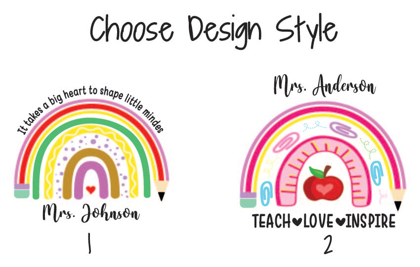 Rainbow Teacher Tumbler, First Day Present, Bamboo Lid Gift