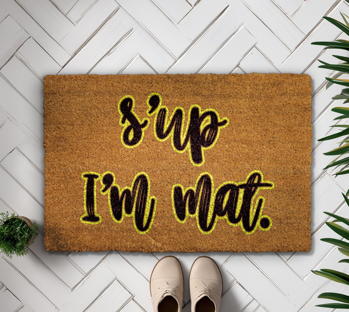 Sup I'M Mat: Funny Greeting Doormat, Humorous Front Porch Decor