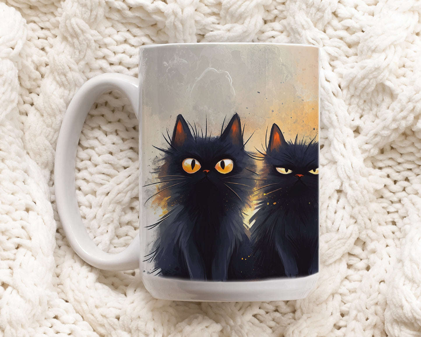 Spooky Black Cats Mug, Witchy Vibes, Cat Lover Gift Aesthetic