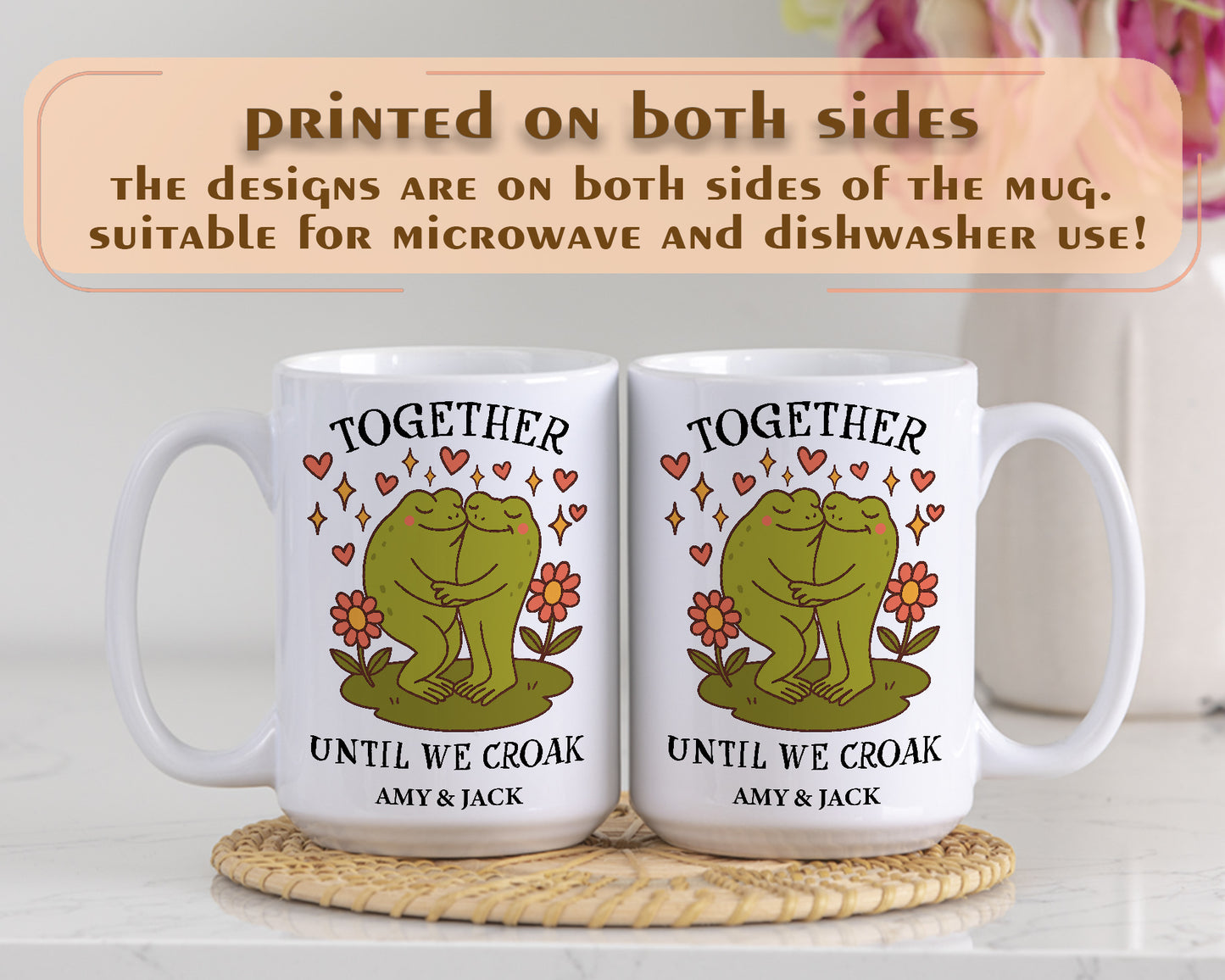 Fun Frog Couple Mug for Anniversary and Valentine's Tea Time