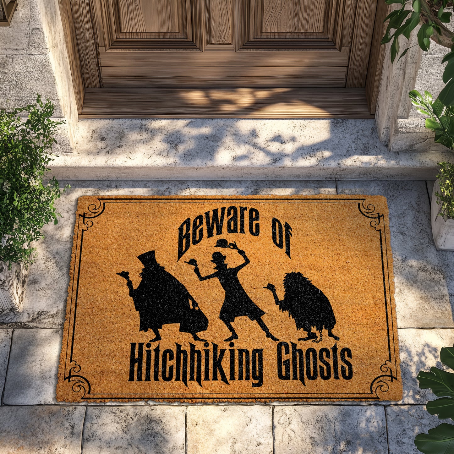 Gothic Disney Fan Doormat: Spooky Season Halloween Home Decor Gift