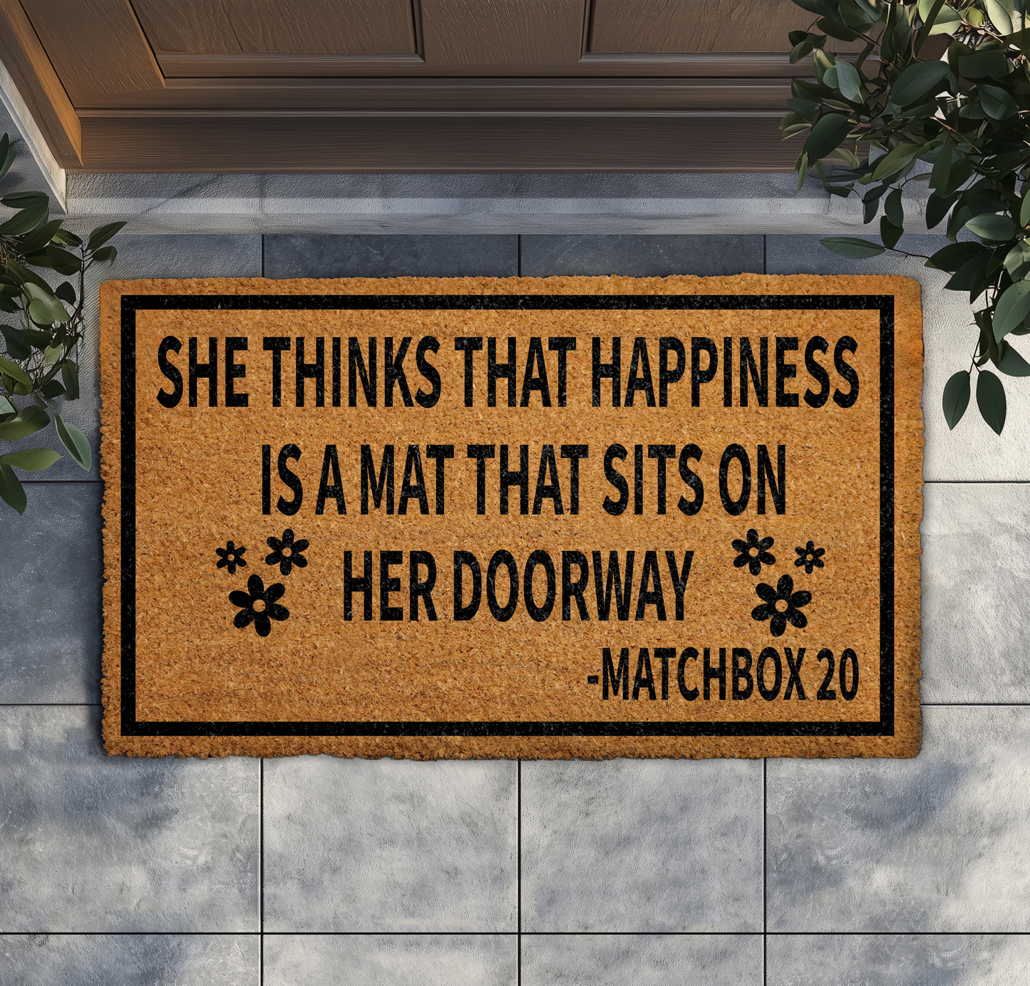 90s Song Lyrics Welcome Mat, Music Lover Doorway Decor Doormat