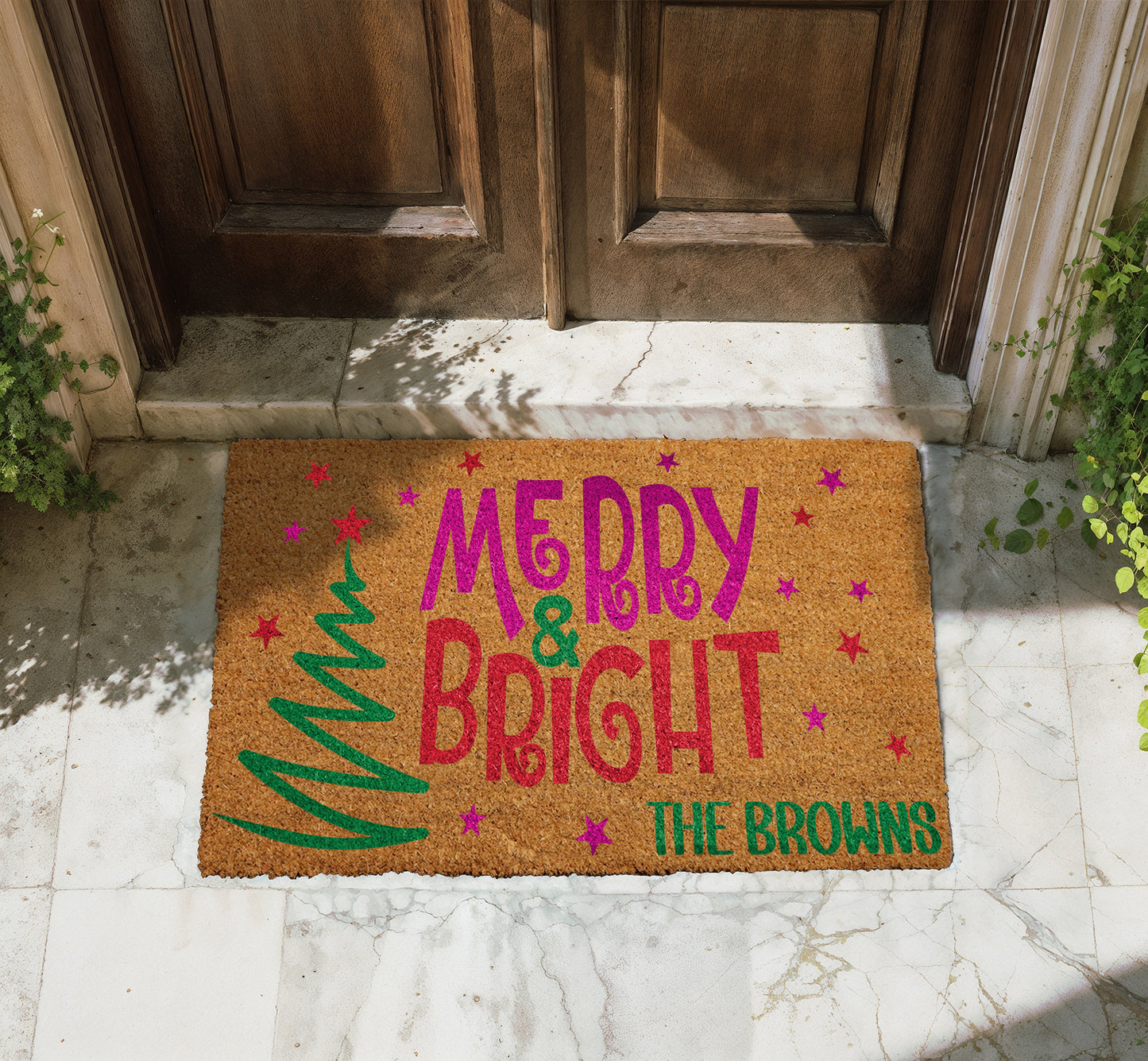 Custom Family Name Christmas Doormat, Festive Home Entrance Decor!