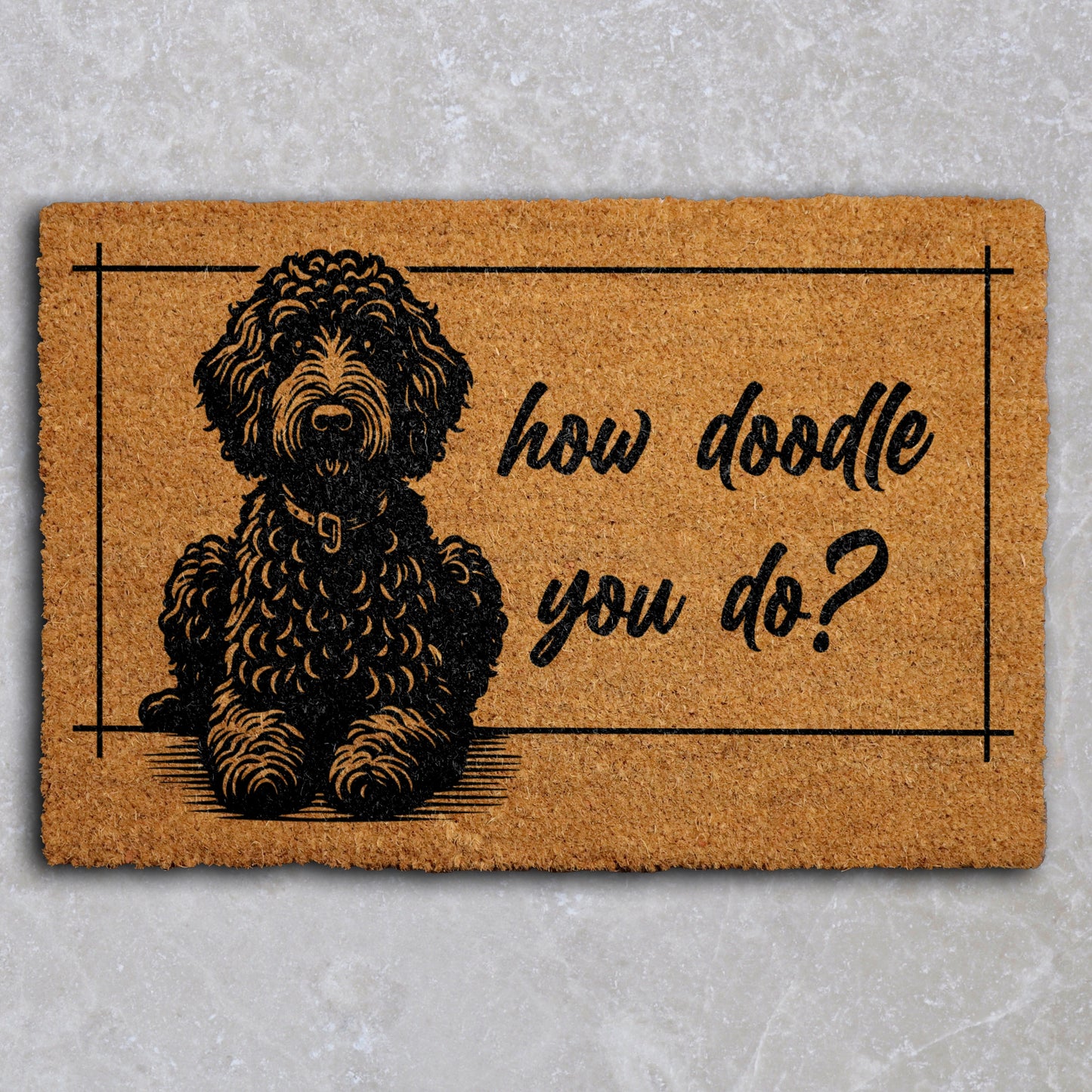 Labradoodle and Goldendoodle Welcome Mat, Funny Dog Lover Doormat