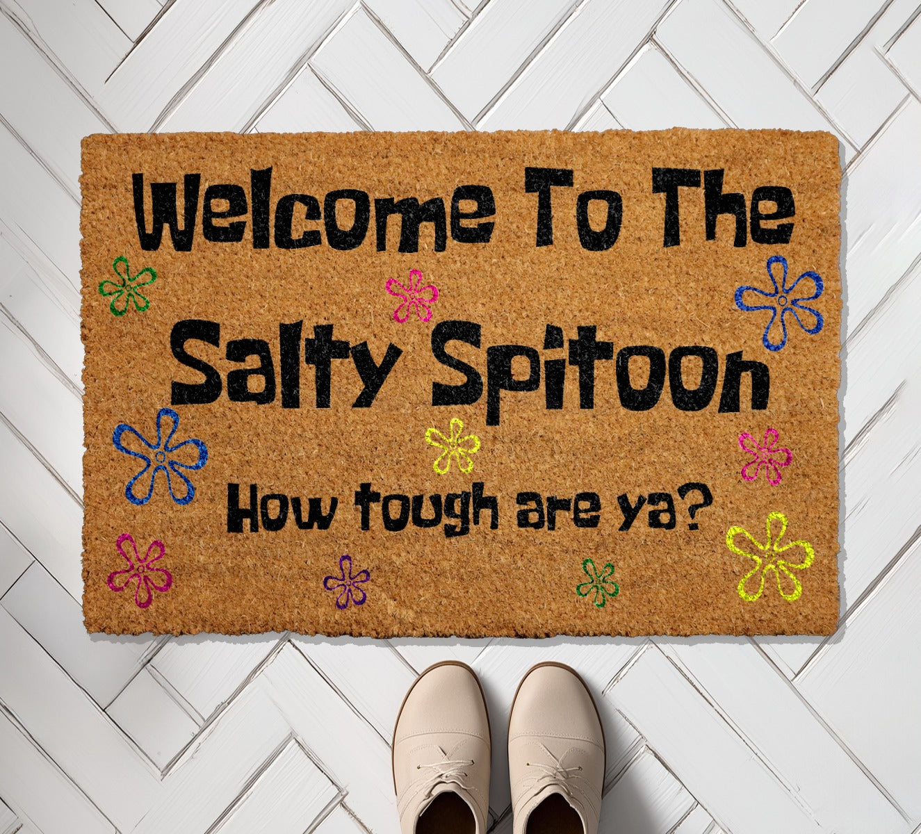 Salty Spitoon Doormat: Movie-Inspired Humor for Your Front Porch!