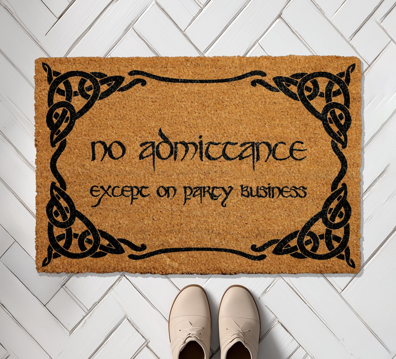 Party Business Doormat, Funny Entryway Rug - Nerdy Home Decor