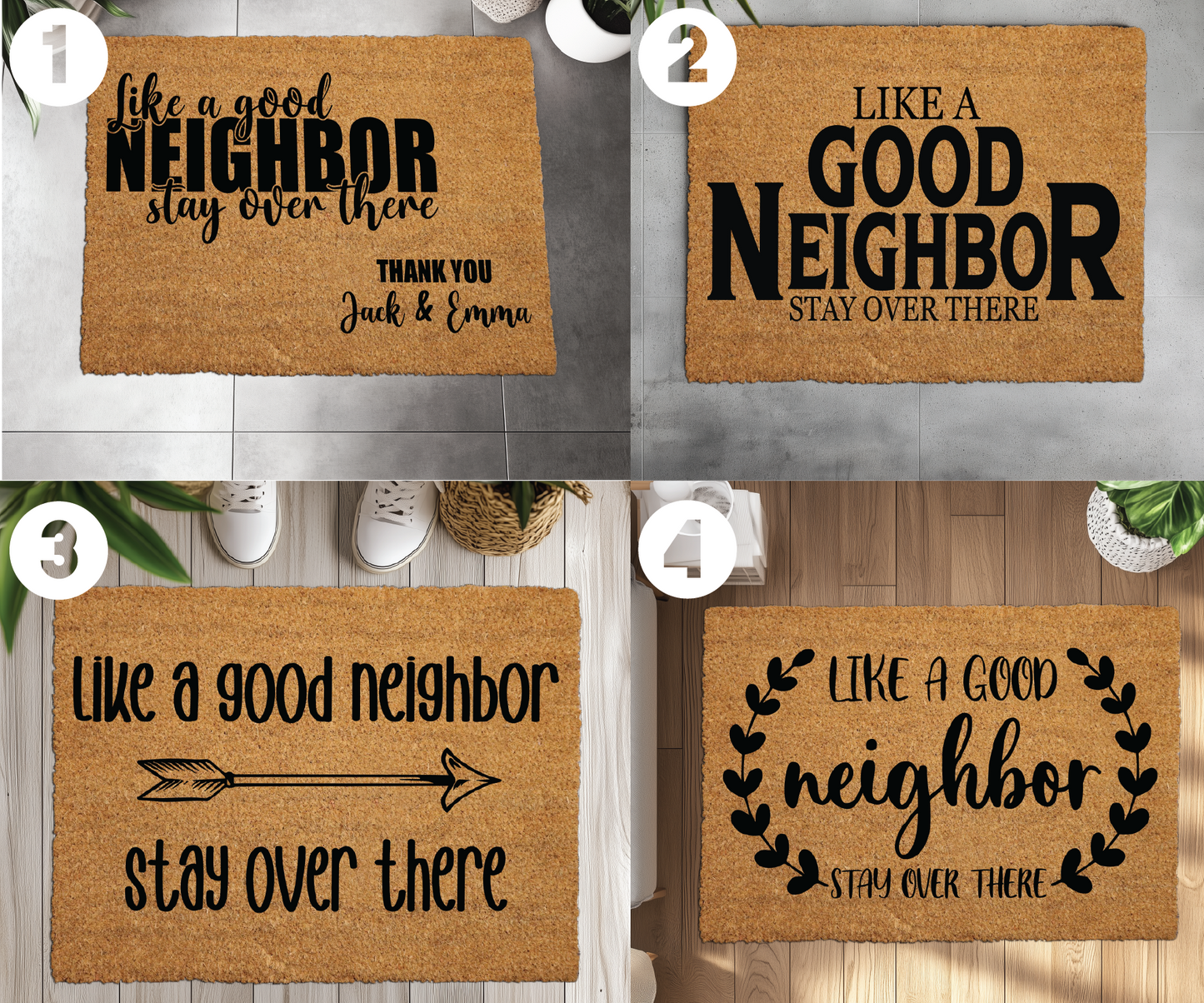 Sarcastic Welcome: Like A Good Neighbor, Stay Over There Doormat